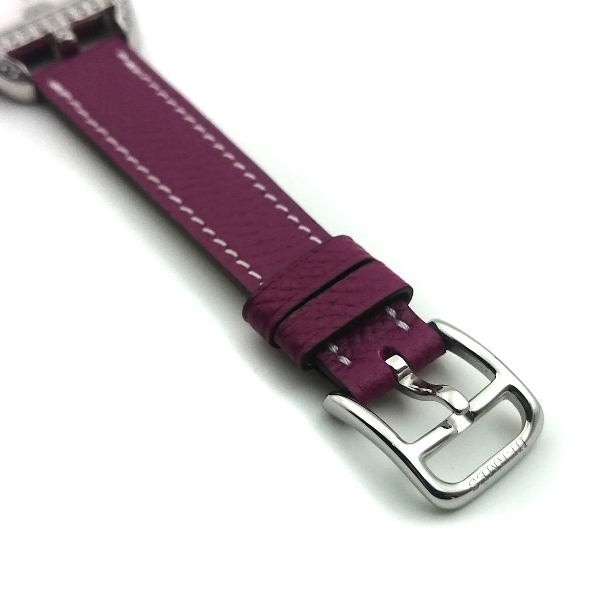 Cape Cod Tonneau Steel with Diamond Bezel on Violet Epsom Leather Strap
