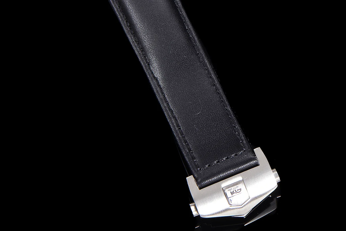Carrera Chronograph 43 Black Dial on Leather Strap