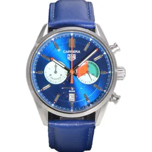 Carrera Skipper 39 Blue Dial on Leather Strap