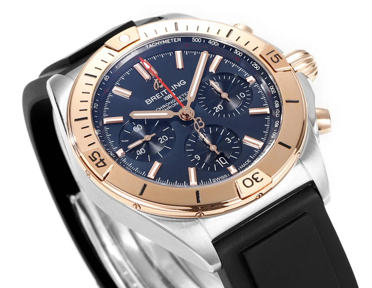 Chronomat B01 42 Blue Dial in Rose Gold