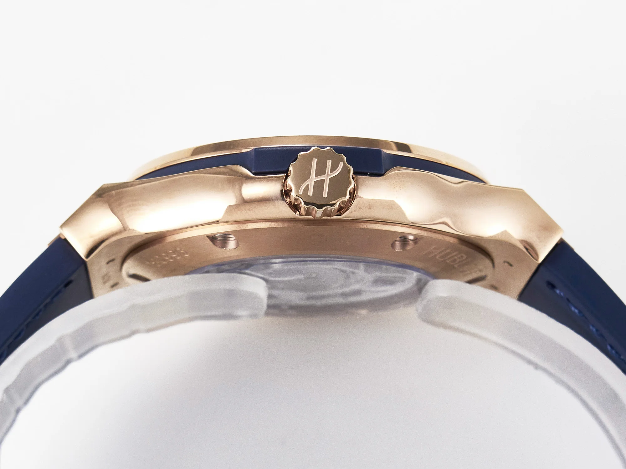 Classic Fusion 38mm RG JJF 1:1 Best Edition Blue Dial on Blue Gummy Leather Strap