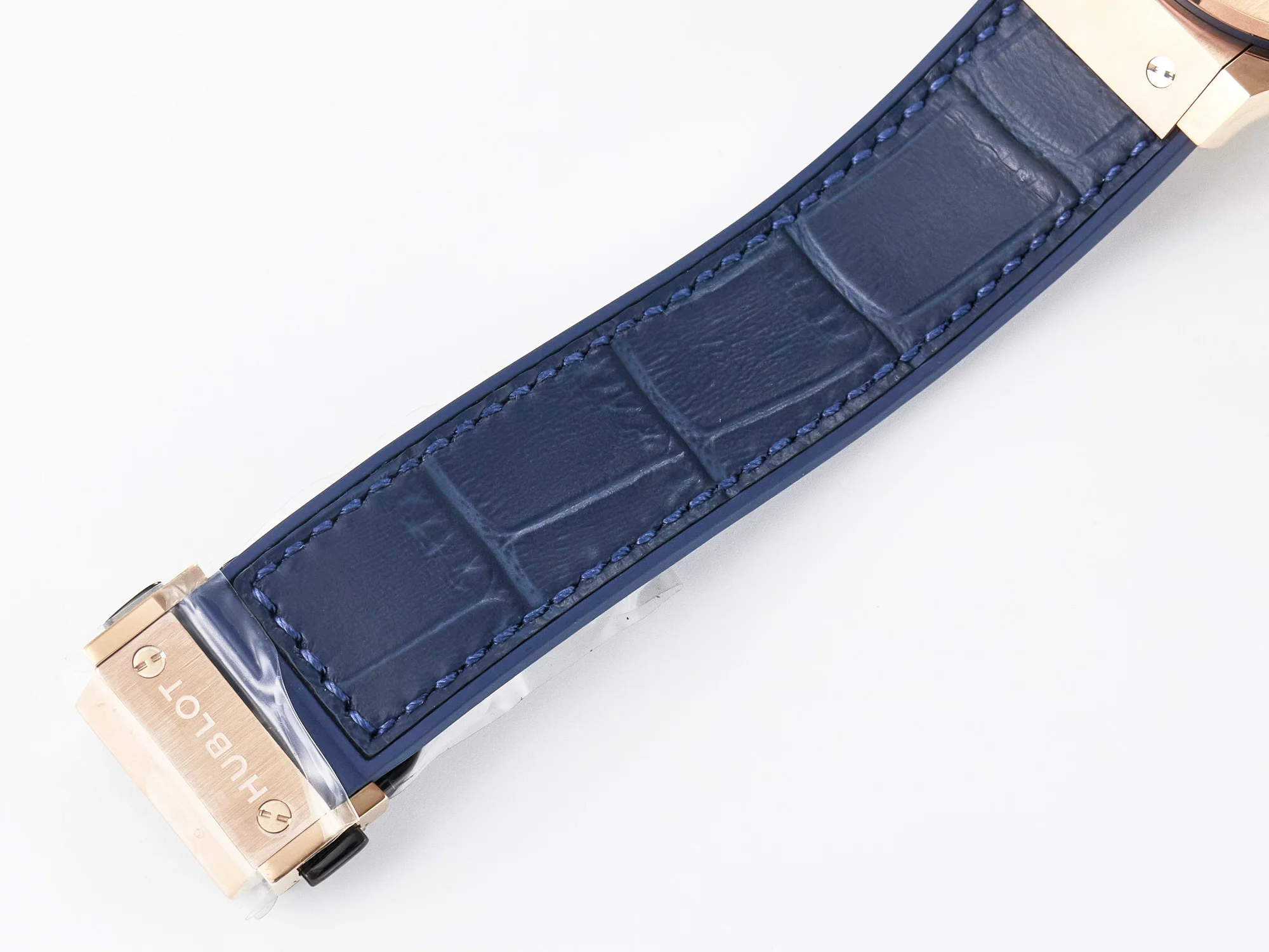 Classic Fusion 38mm RG JJF 1:1 Best Edition Blue Dial on Blue Gummy Leather Strap