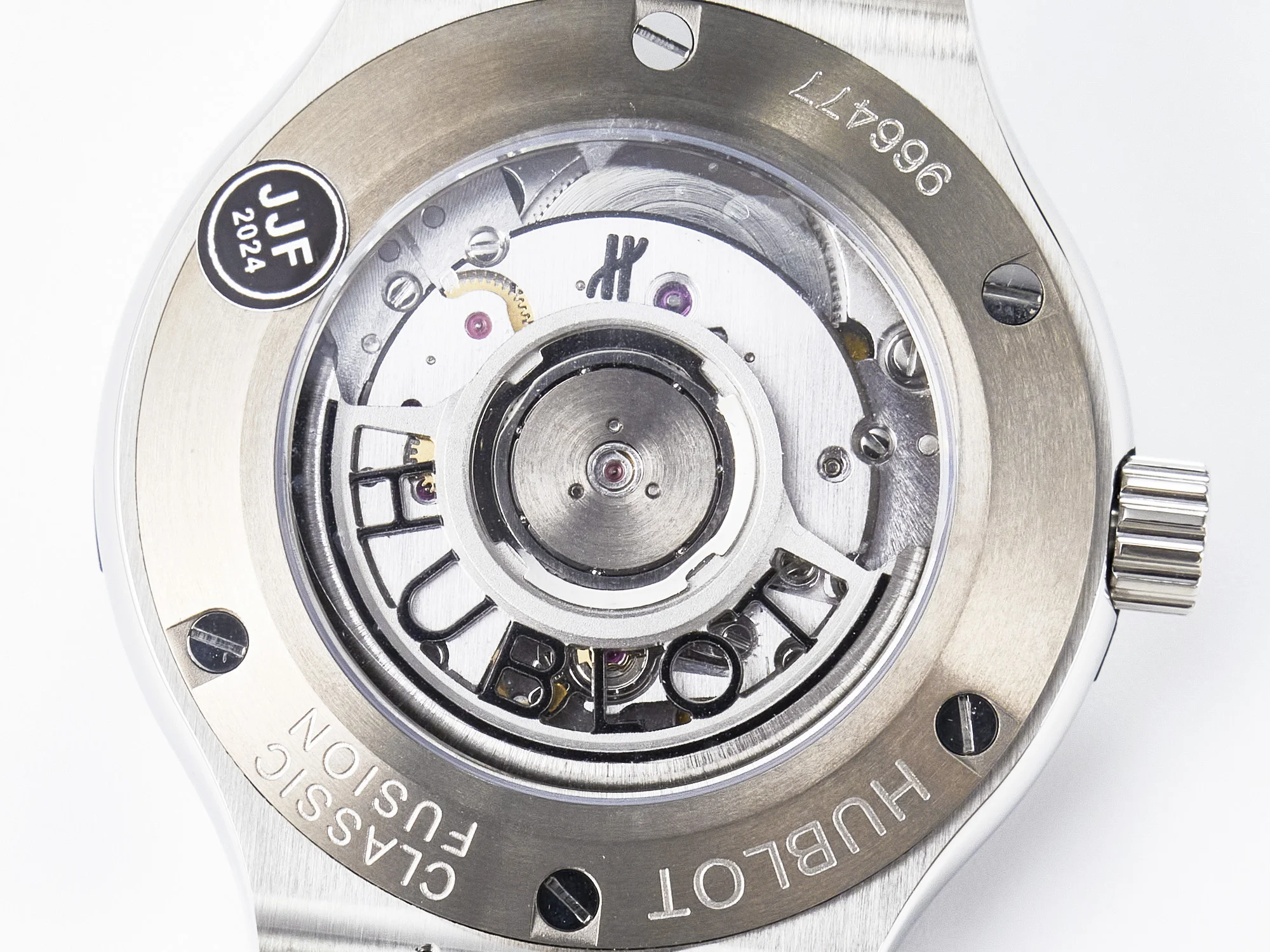Classic Fusion 38mm SS JJF 1:1 Best Edition Gray Dial on Black Gummy Leather Strap