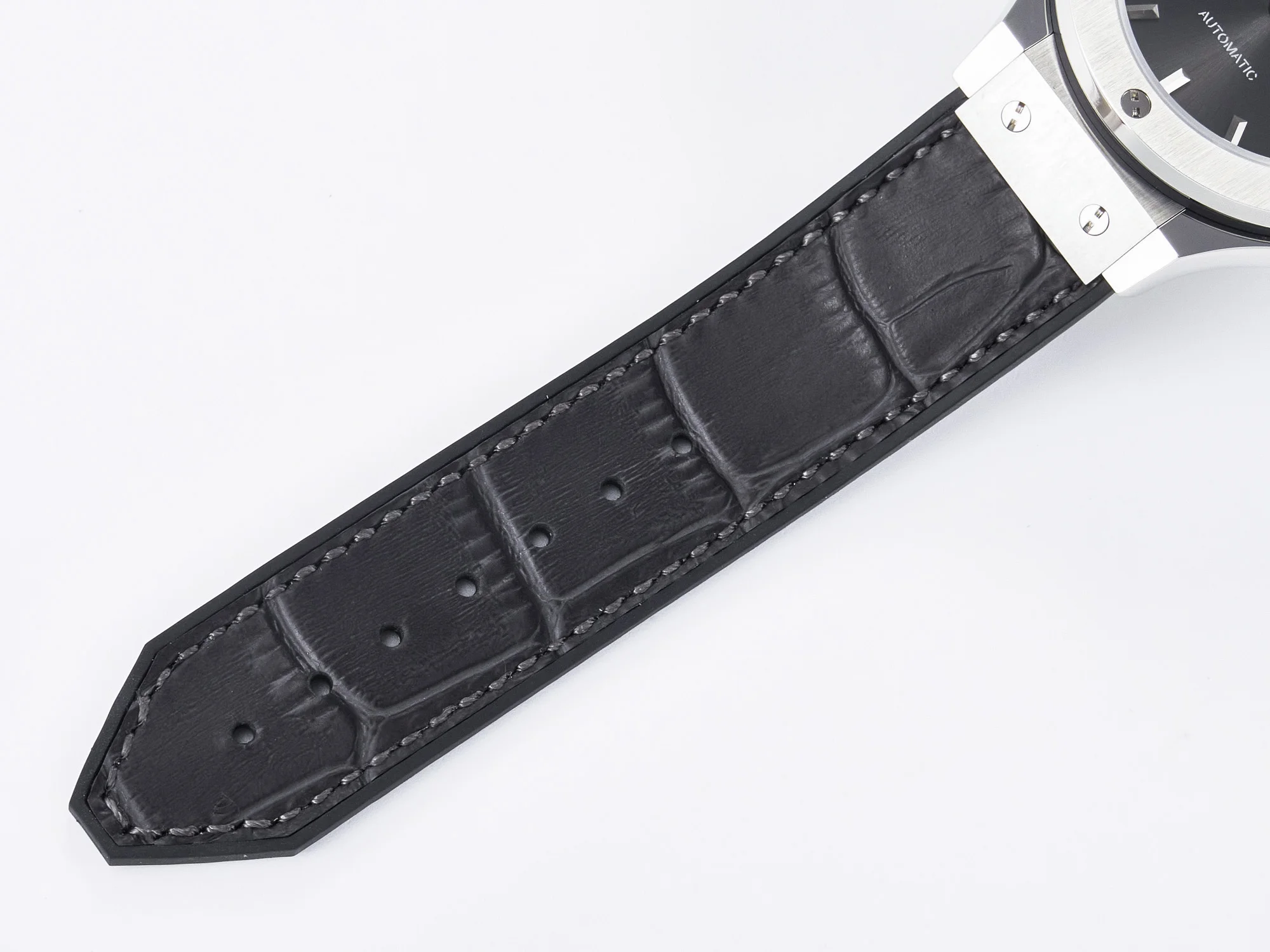 Classic Fusion 38mm SS JJF 1:1 Best Edition Gray Dial on Black Gummy Leather Strap