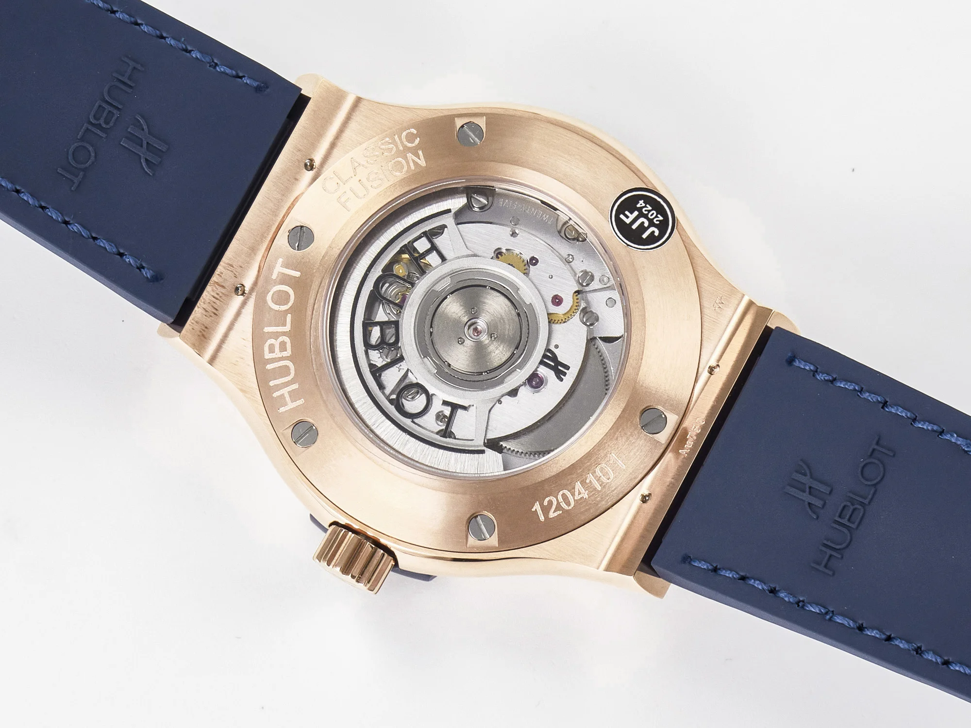 Classic Fusion 42mm RG JJF 1:1 Best Edition Blue Dial on Blue Gummy Leather Strap