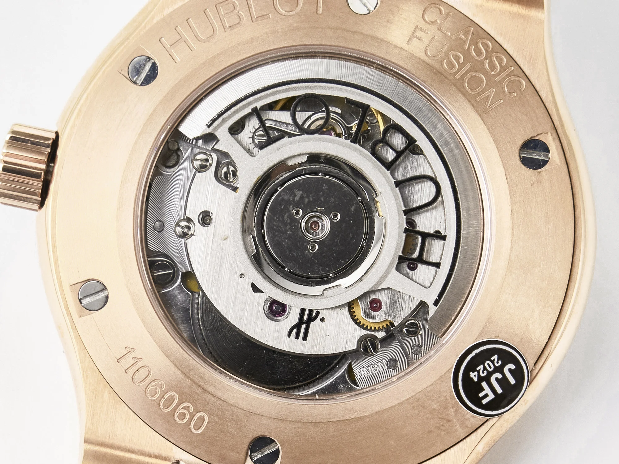 Classic Fusion 42mm RG JJF 1:1 Best Edition White Dial on Black Gummy Leather Strap