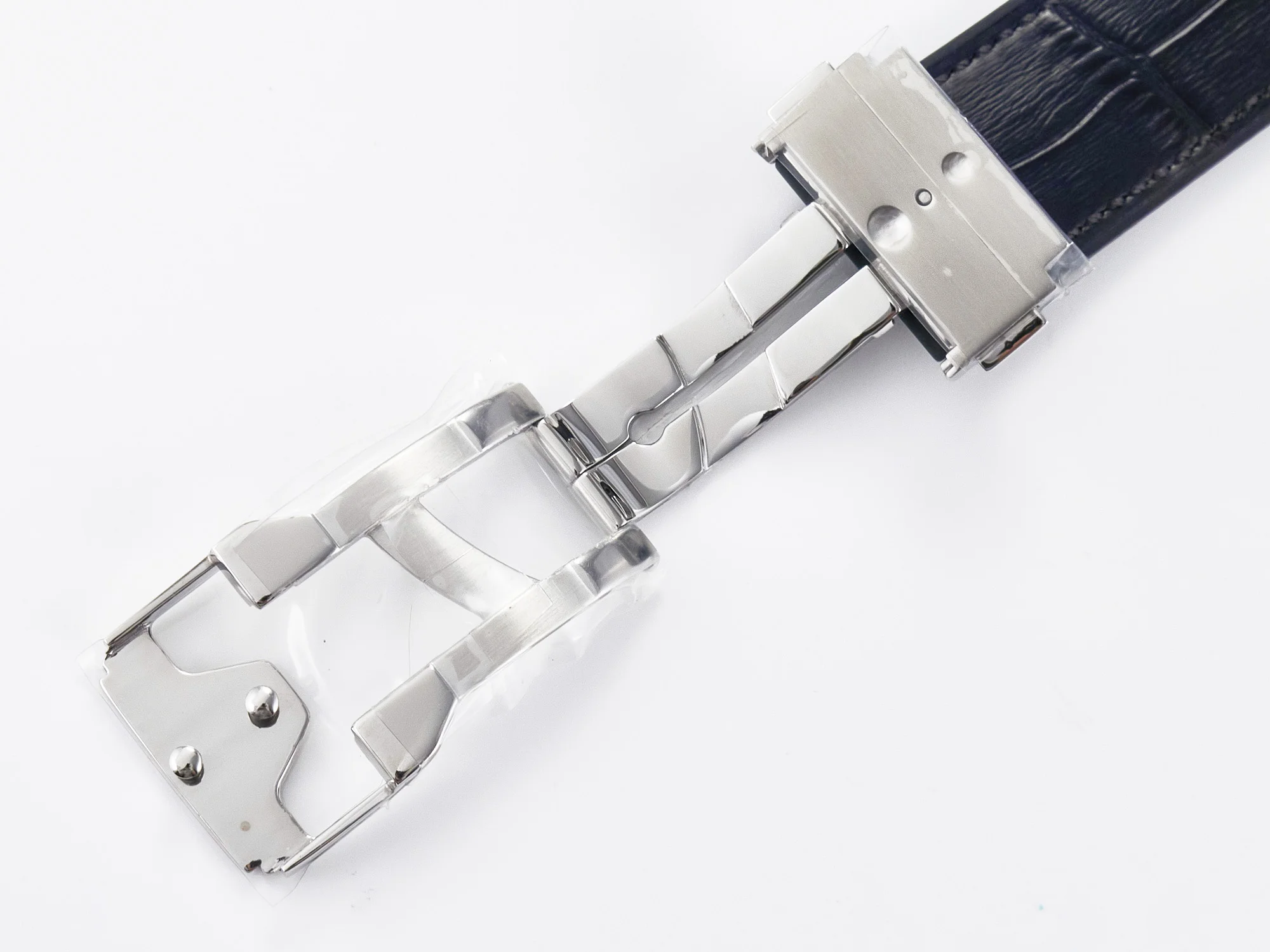 Classic Fusion 42mm SS JJF 1:1 Best Edition Black Dial on Black Gummy Leather Strap