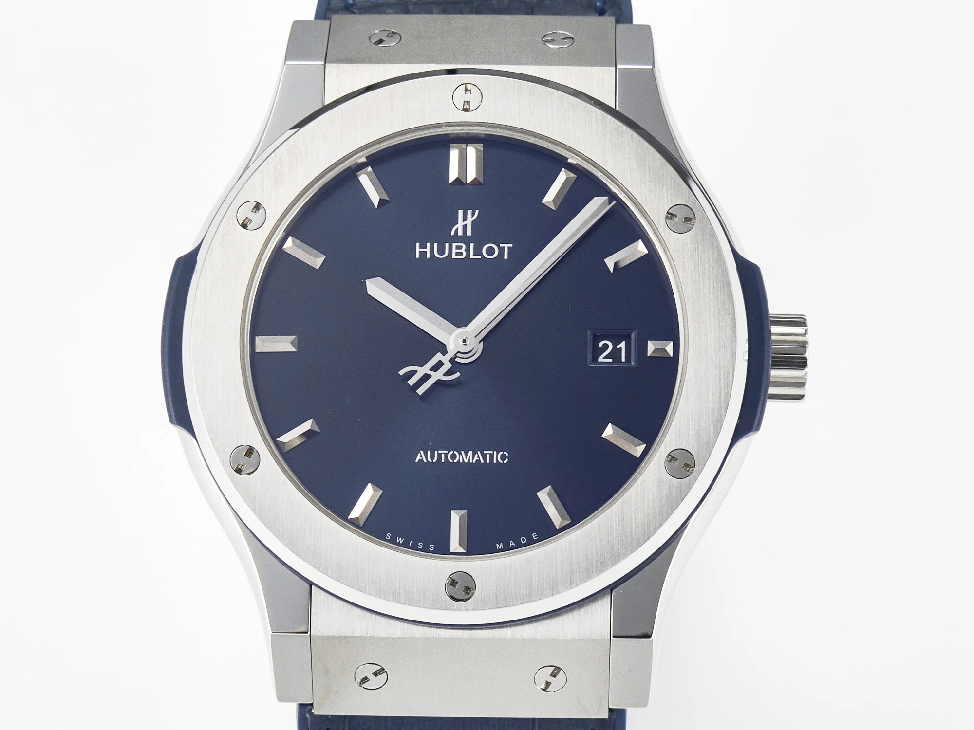 Classic Fusion 42mm SS JJF 1:1 Best Edition Blue Dial on Blue Gummy Leather Strap