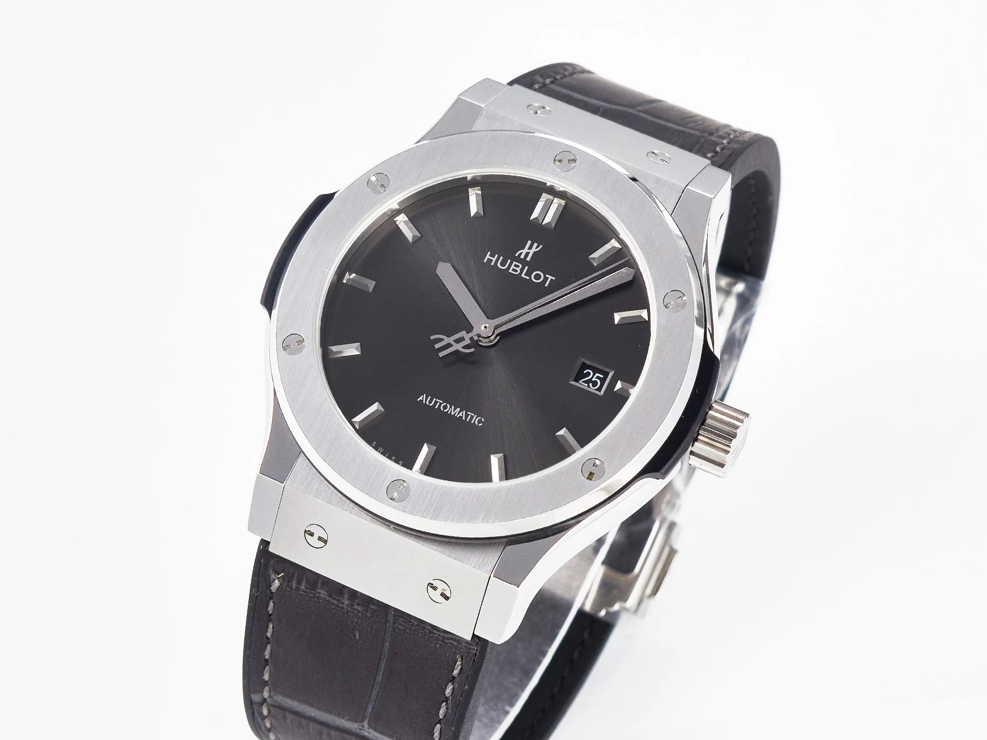 Classic Fusion 42mm SS JJF 1:1 Best Edition Gray Dial on Black Gummy Leather Strap