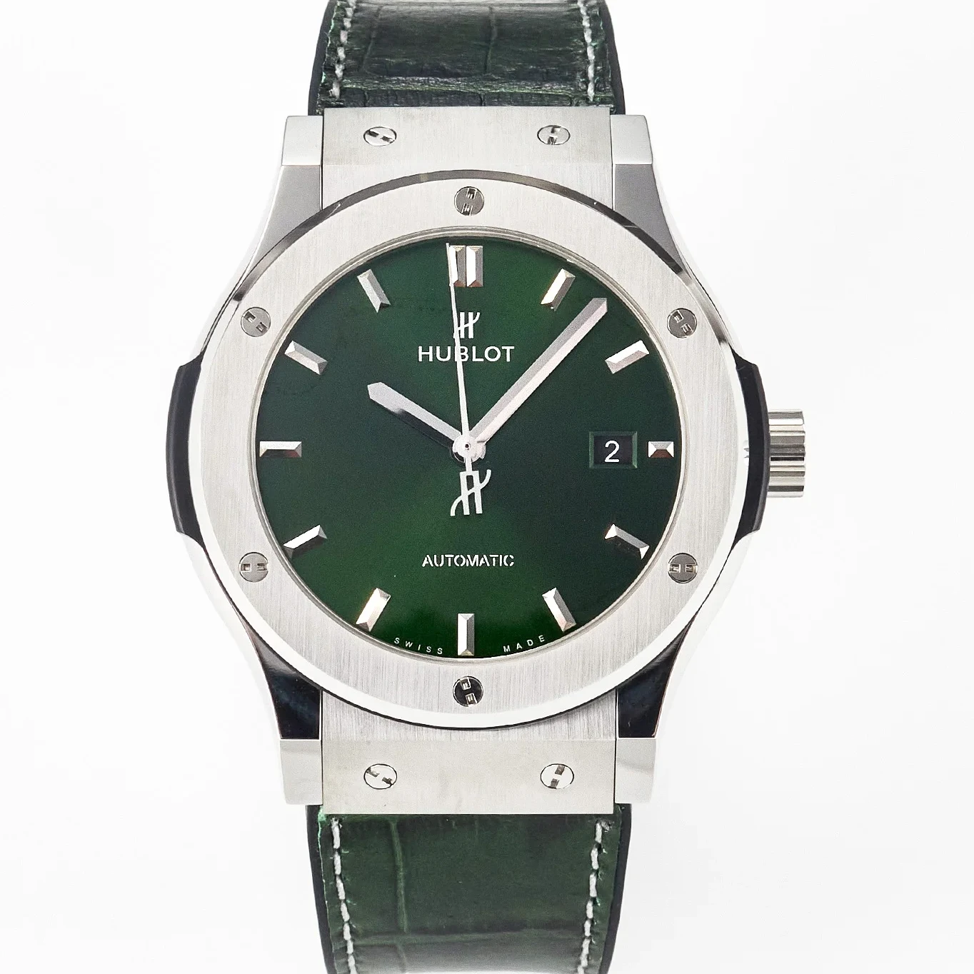 Classic Fusion 42mm SS JJF 1:1 Best Edition Green Dial on Green Gummy Leather Strap