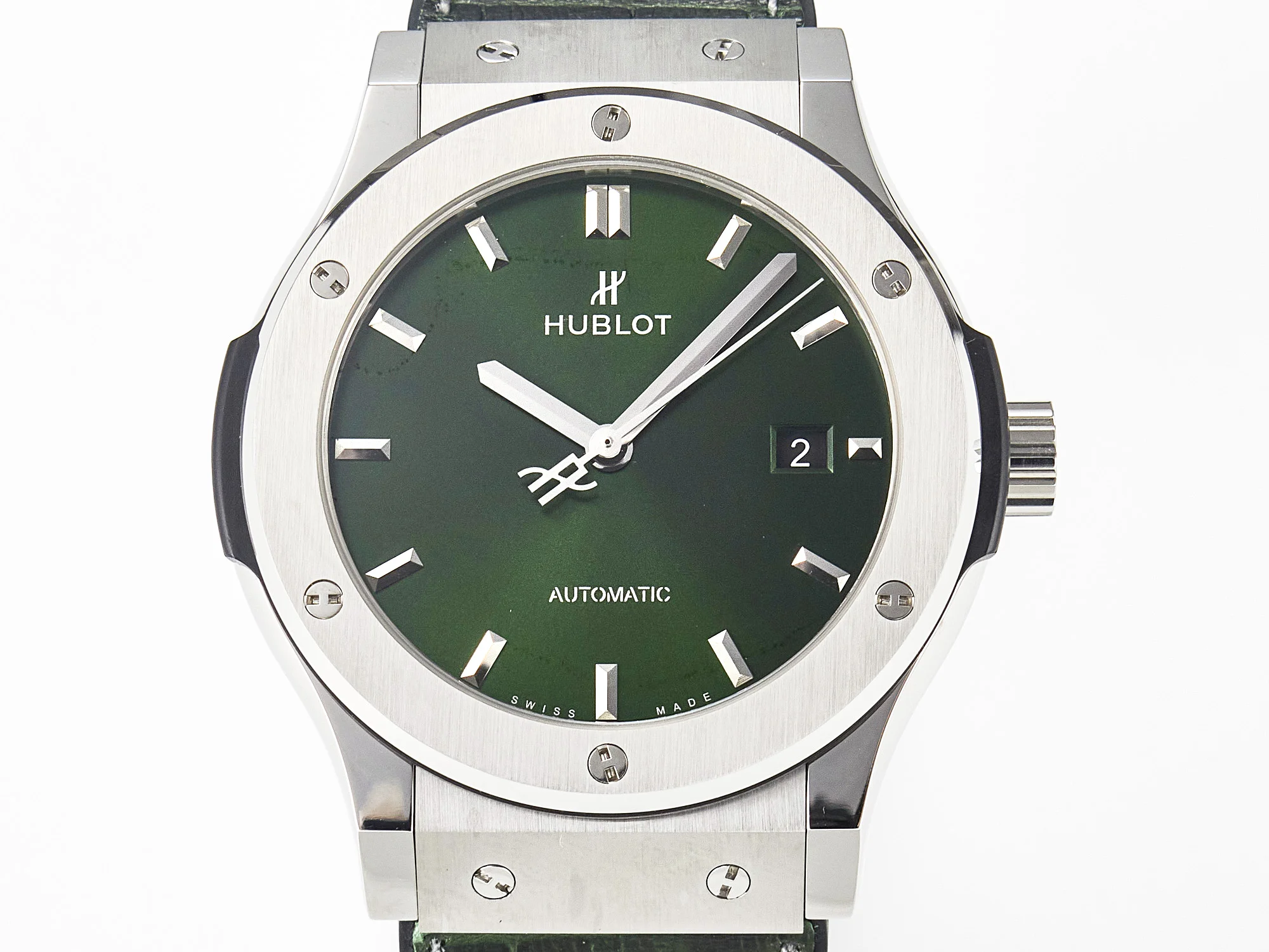 Classic Fusion 42mm SS JJF 1:1 Best Edition Green Dial on Green Gummy Leather Strap