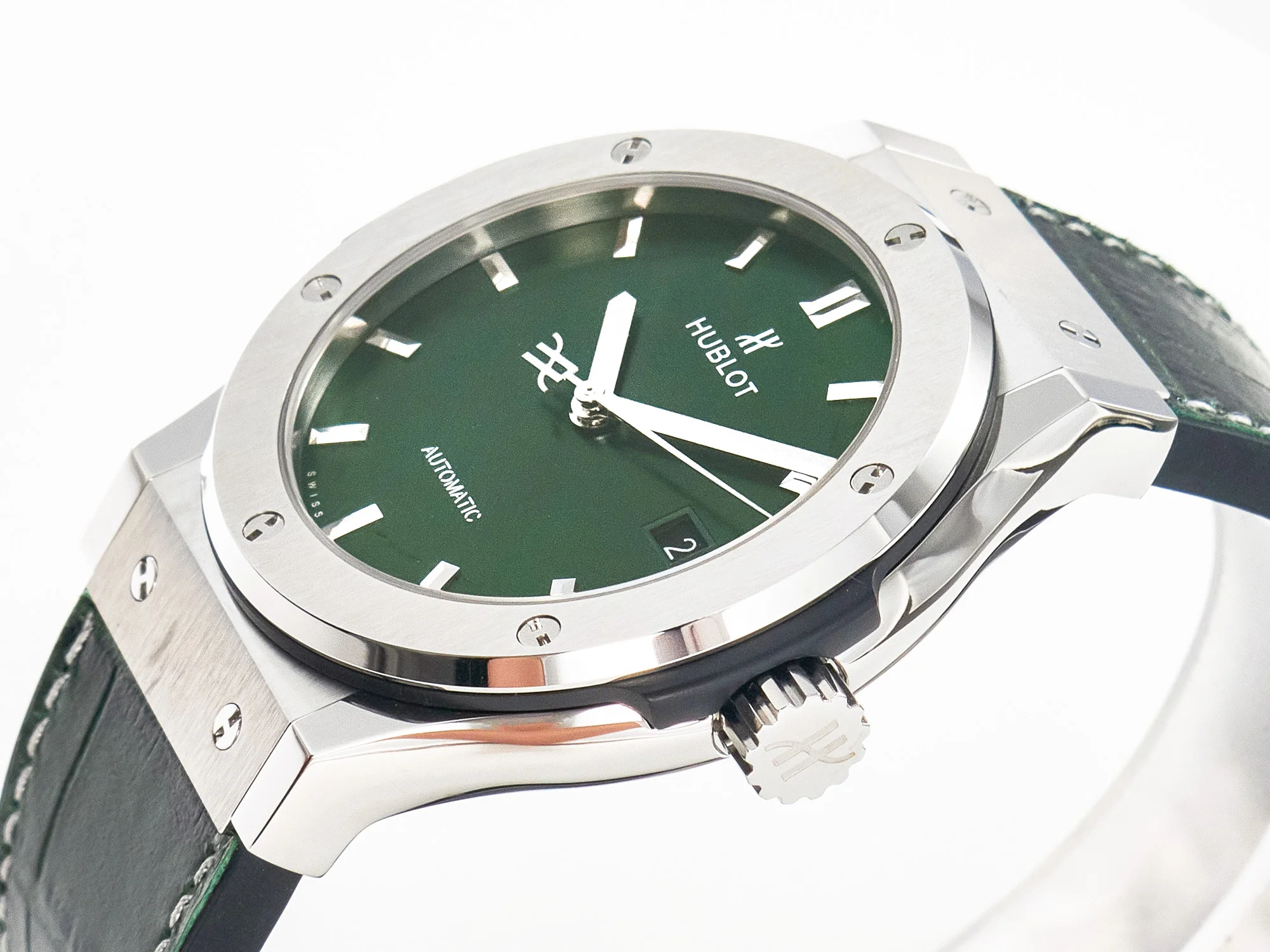 Classic Fusion 42mm SS JJF 1:1 Best Edition Green Dial on Green Gummy Leather Strap