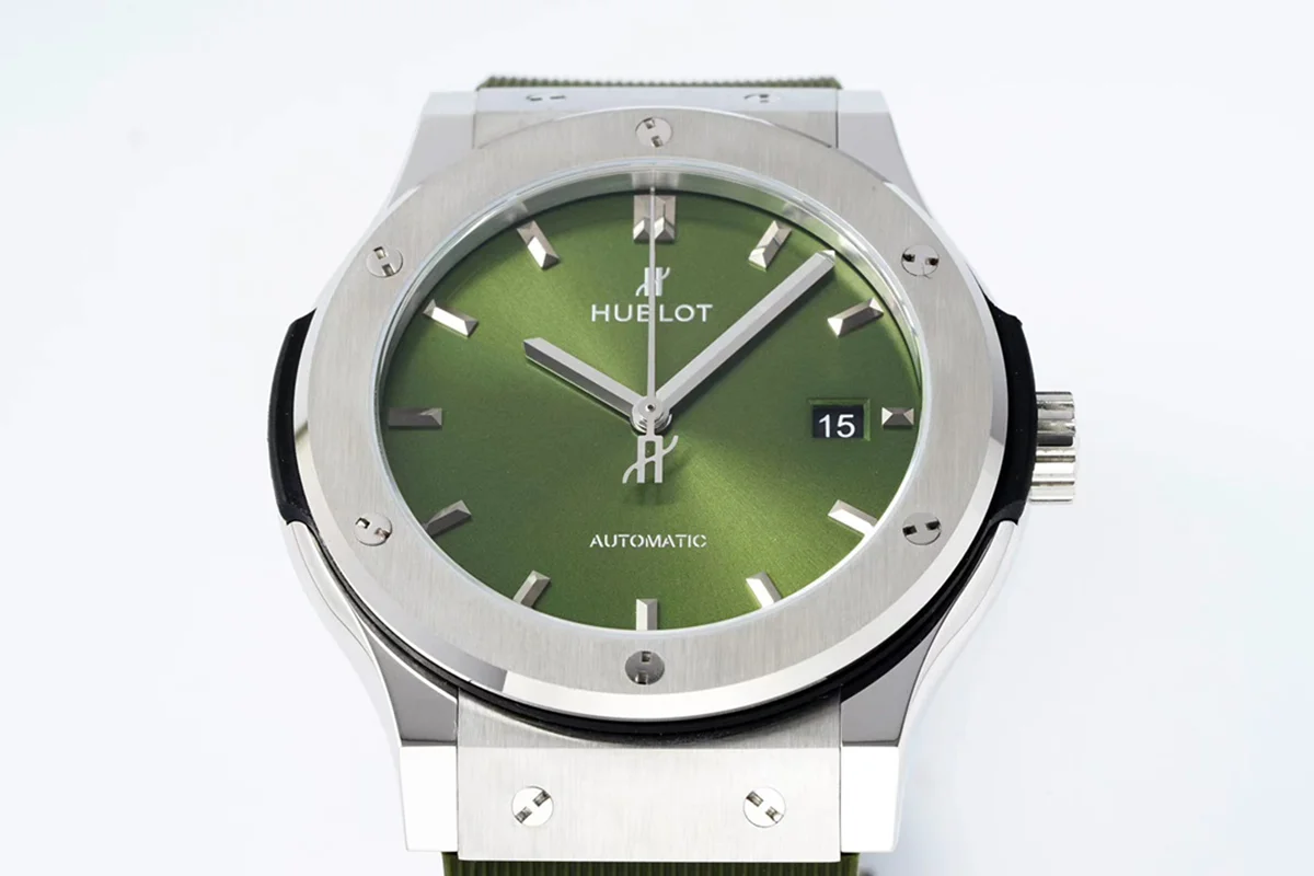 Classic Fusion Automatic 42mm Green Dial on Rubber Strap