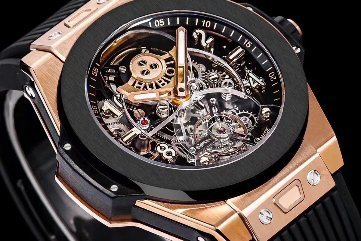 Classic Fusion Tourbillon 45mm with Ceramic Bezel Skeleton Dial in Rose Gold