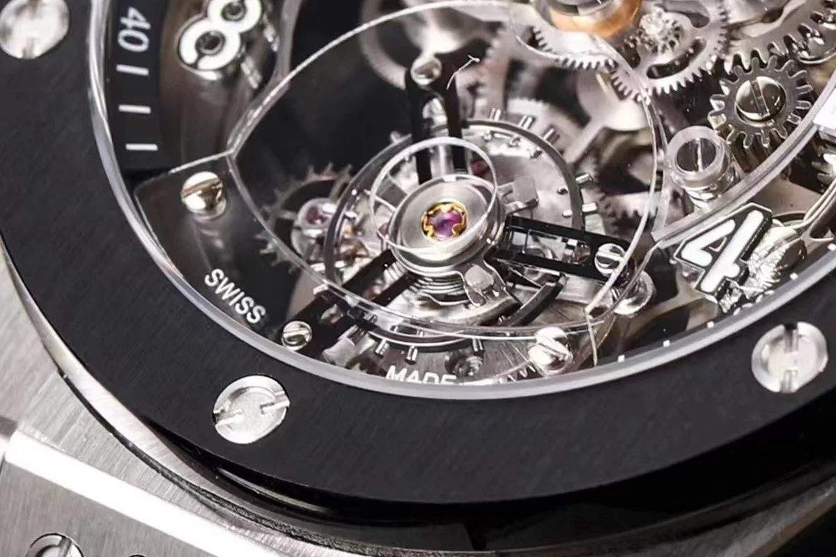 Classic Fusion Tourbillon 45mm with Ceramic Bezel Skeleton Dial in Steel