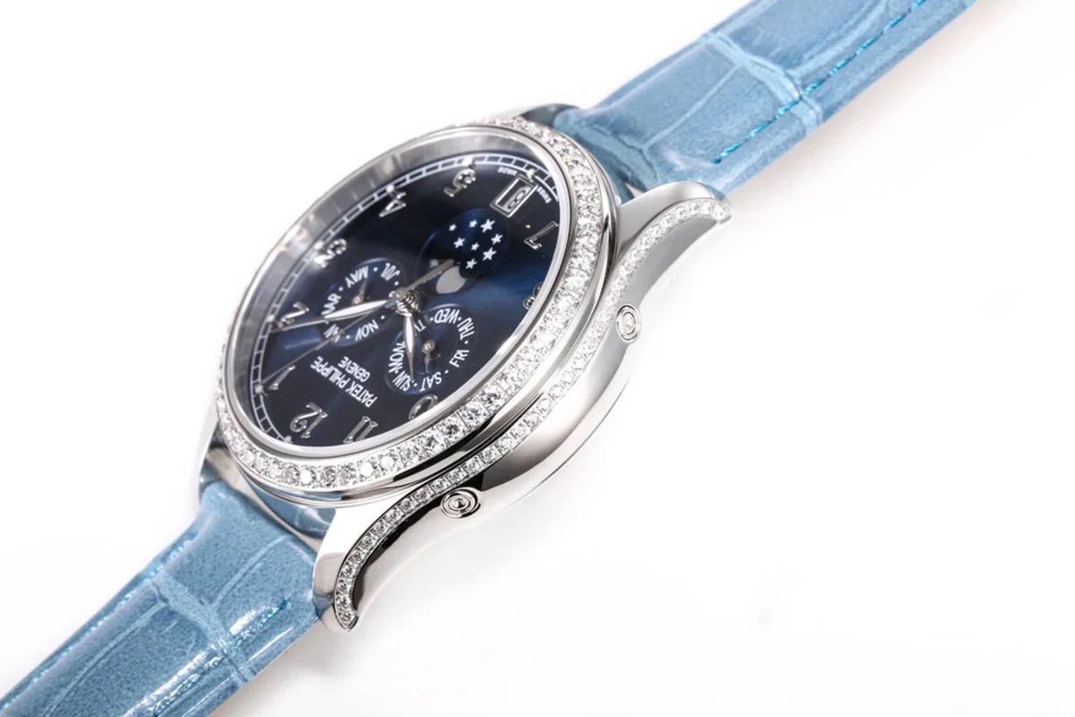 Complications 4948G Annual Calendar Moonphase Blue Dial in White Gold on Leather Strap