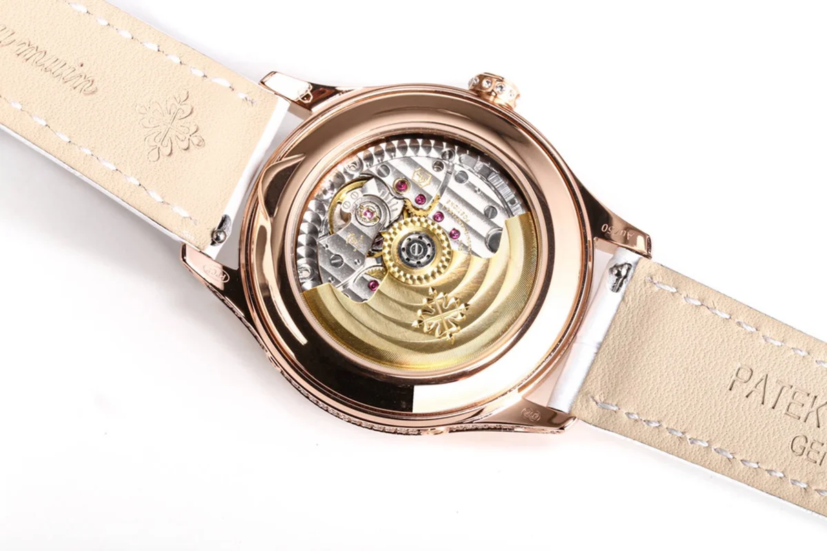 Complications 4948G Annual Calendar Moonphase MOP Dial in White Pink on Leather Strap