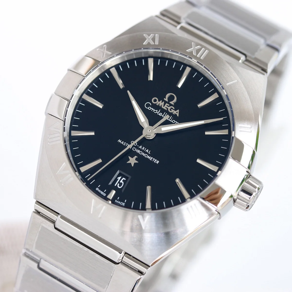 Constellation Co-Axial Chronometer 39mm Black Dial in Steel