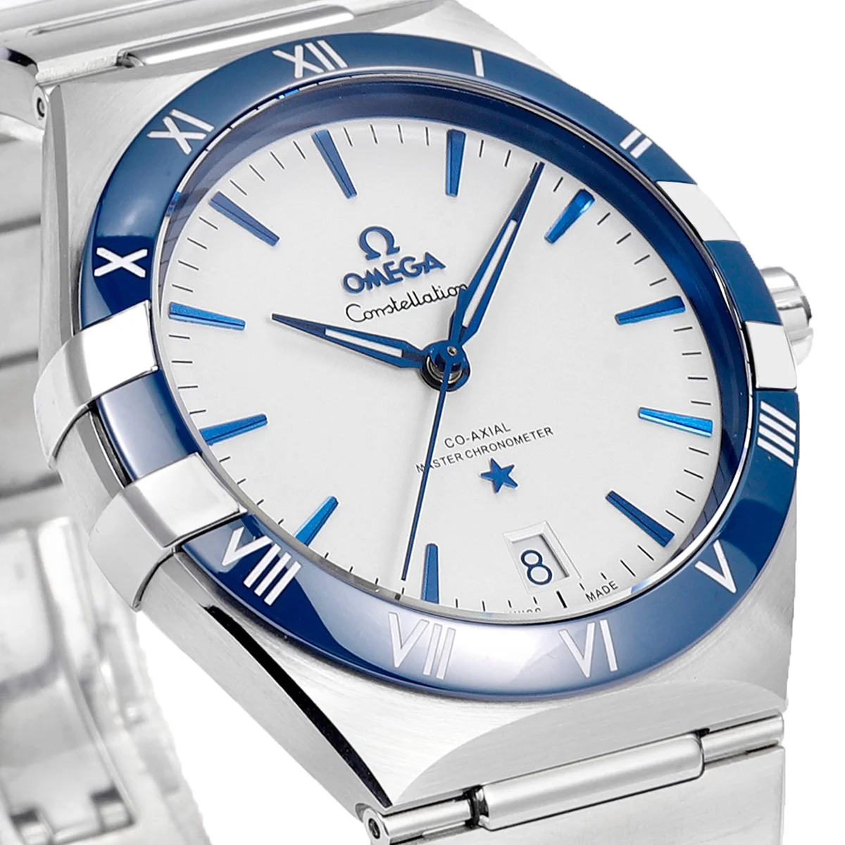 Constellation Co-Axial Master Chronometer 41mm White Dial with Ceramic Bezel on Bracelet