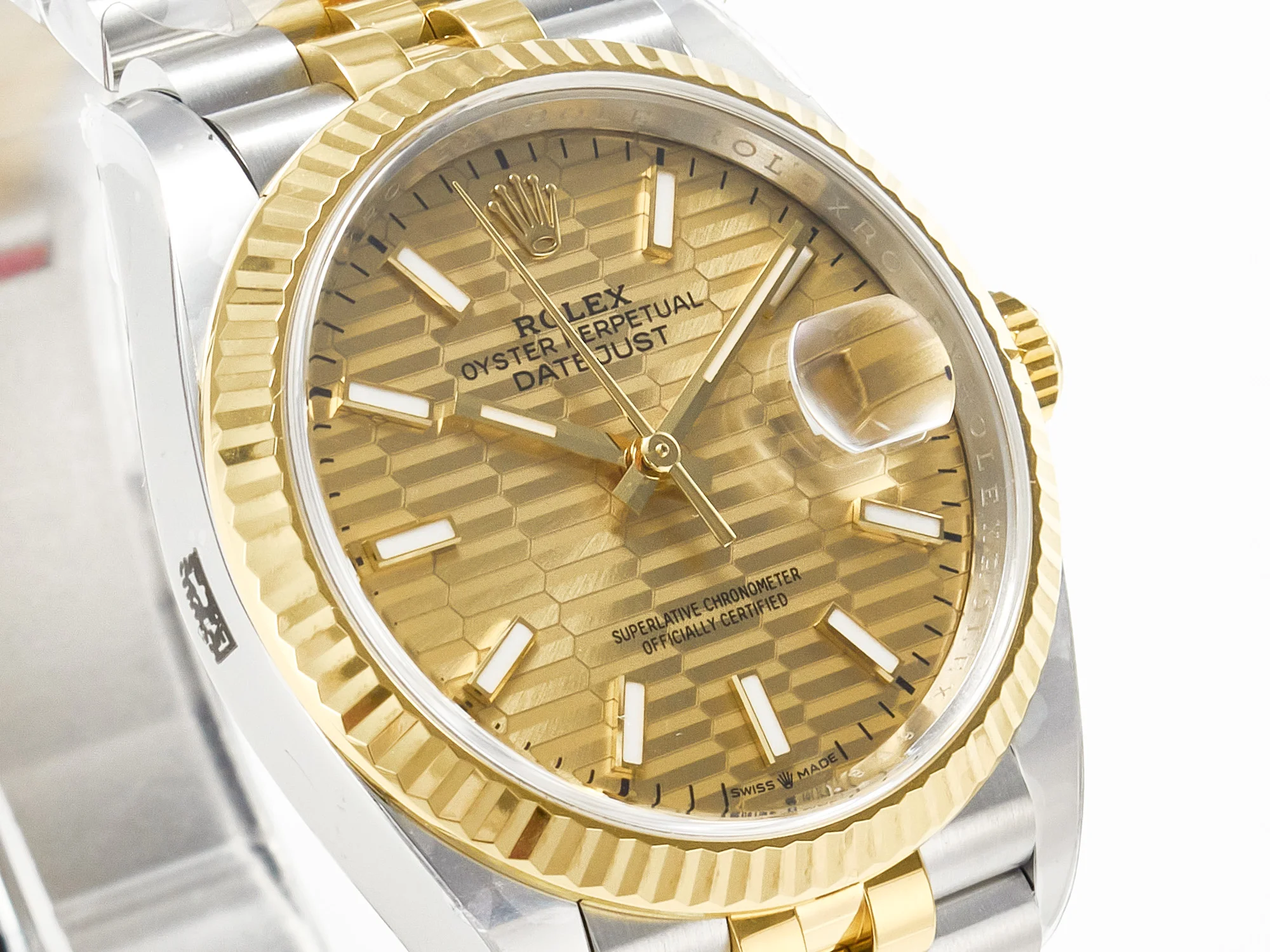 DateJust 36 126233 Clean 1:1 Best Edition 904L Steel YG Textured Stick Dial on SS/YG Jubilee Bracelet VR3235