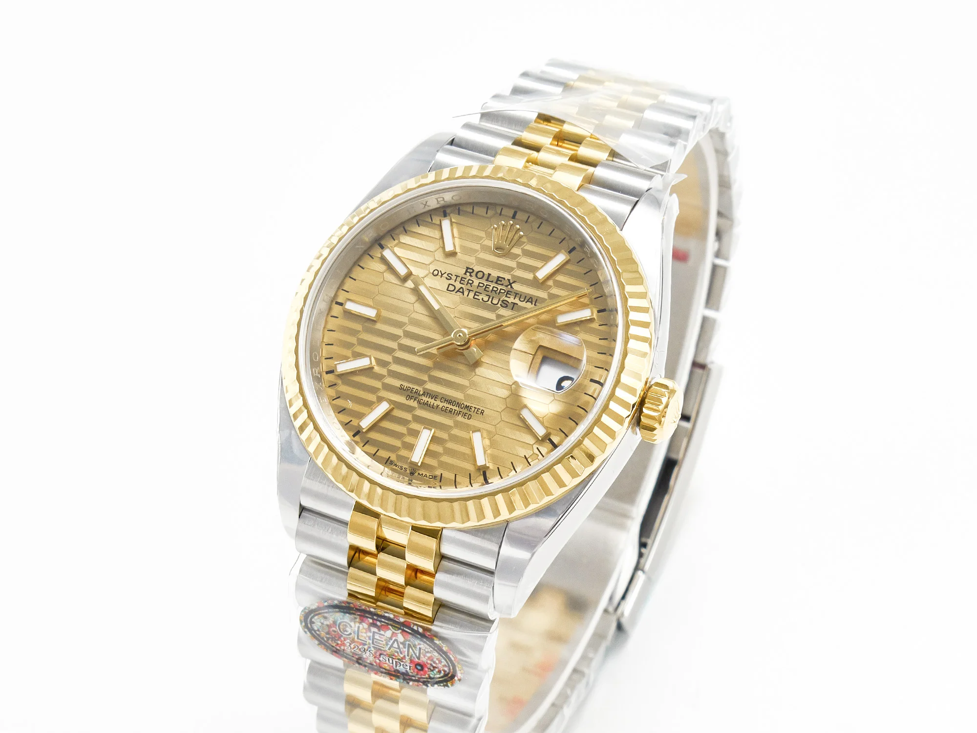 DateJust 36 126233 Clean 1:1 Best Edition 904L Steel YG Textured Stick Dial on SS/YG Jubilee Bracelet VR3235