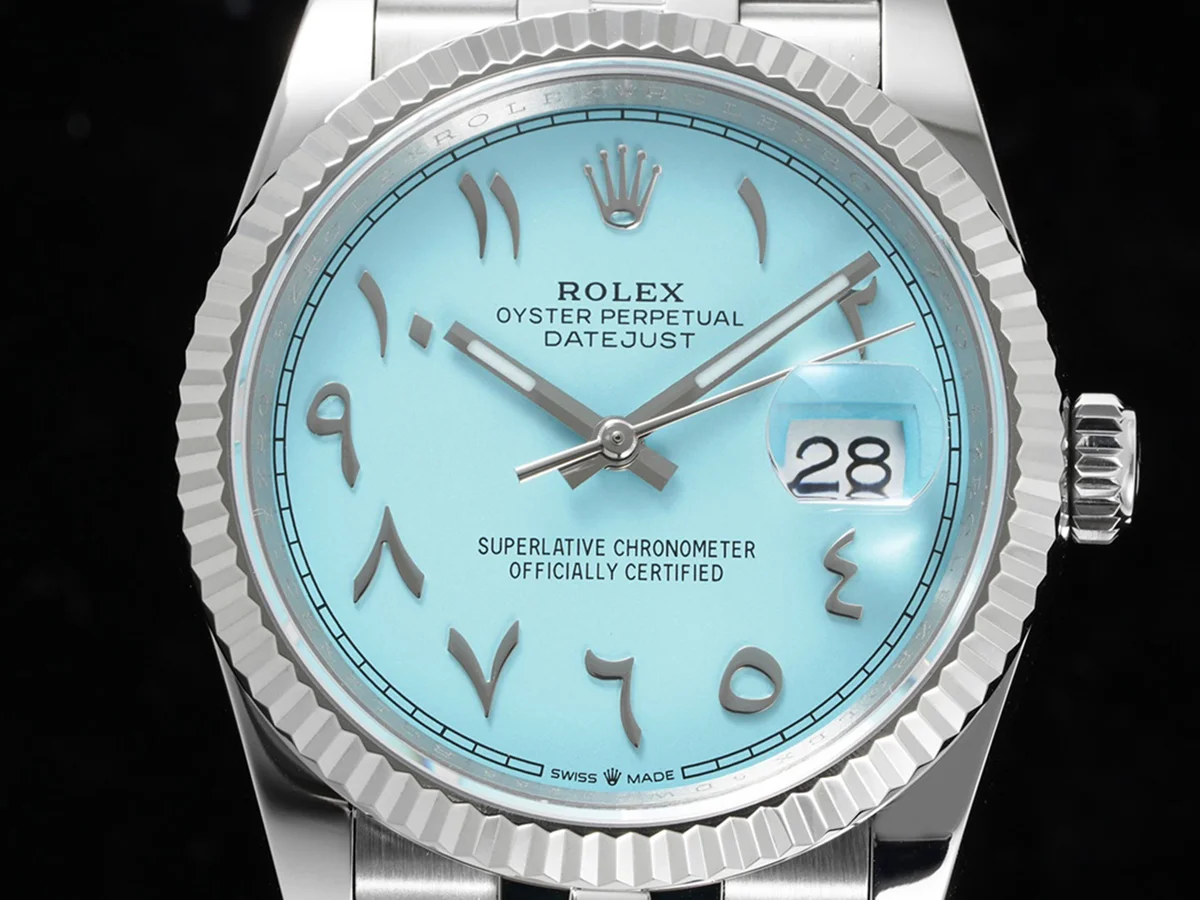 Datejust 36 126234 Blue Tiffany Dial with Arabic Numerals in Steel