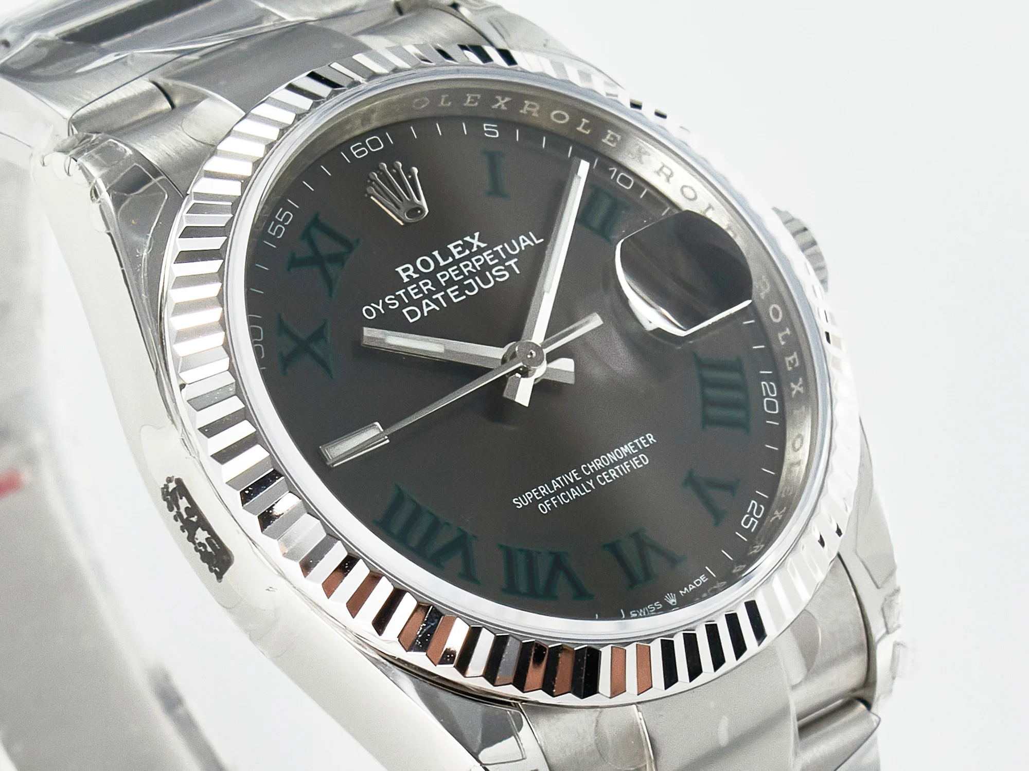 DateJust 36 SS 116234 VSF 1:1 Best Edition 904L Steel Gray Green Roman Dial on oyster Bracelet VS3235