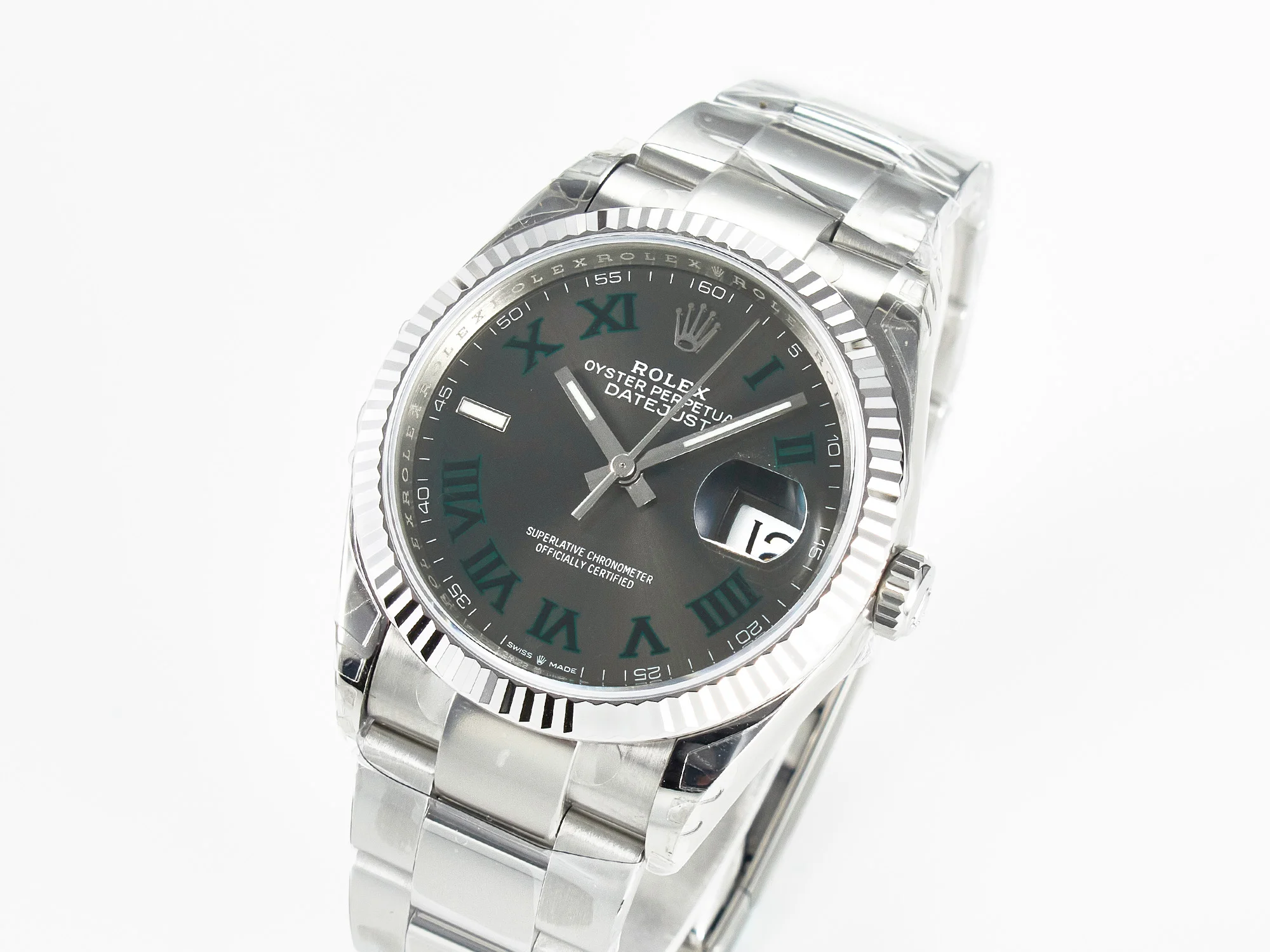 DateJust 36 SS 116234 VSF 1:1 Best Edition 904L Steel Gray Green Roman Dial on oyster Bracelet VS3235