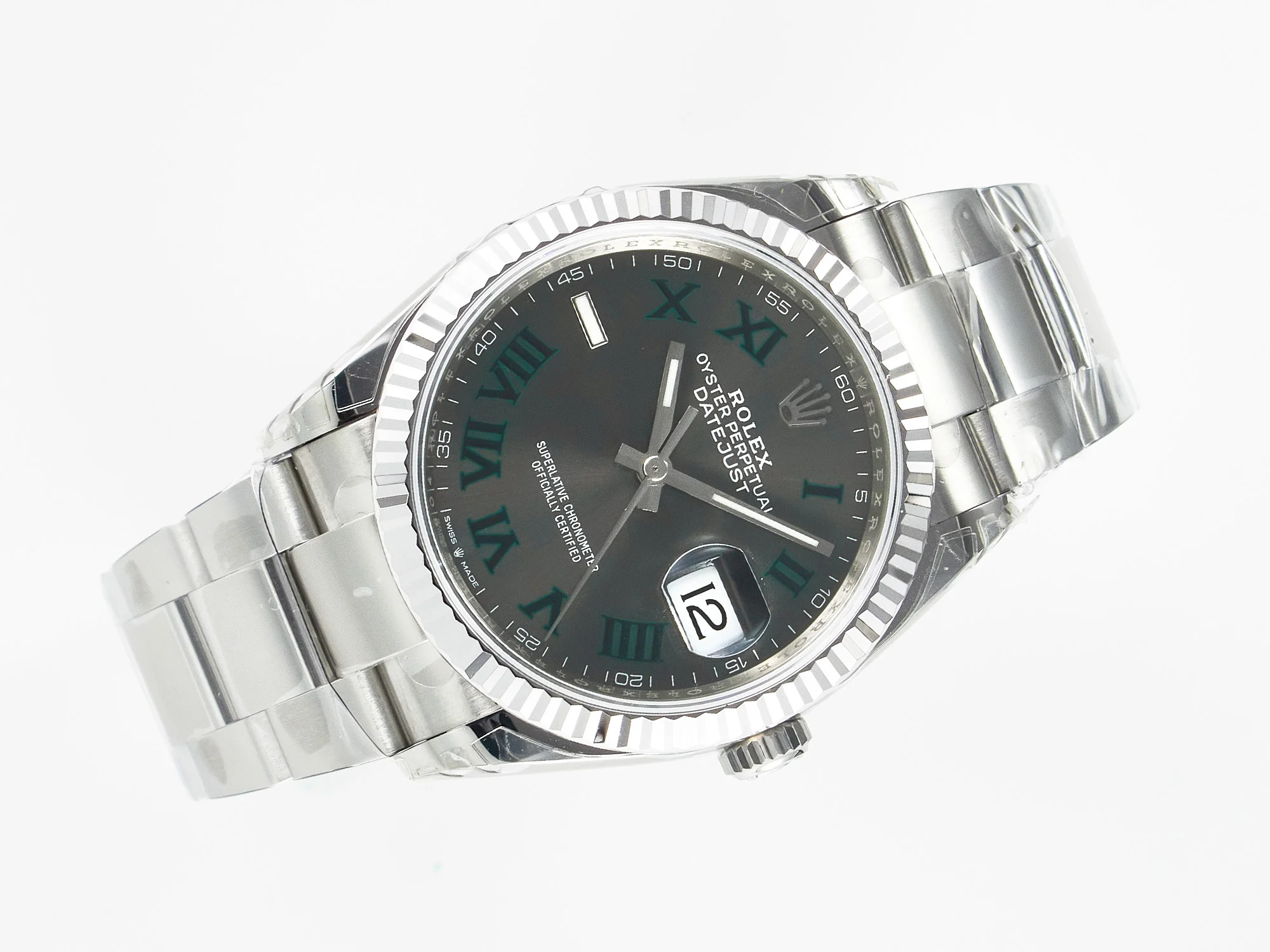 DateJust 36 SS 116234 VSF 1:1 Best Edition 904L Steel Gray Green Roman Dial on oyster Bracelet VS3235