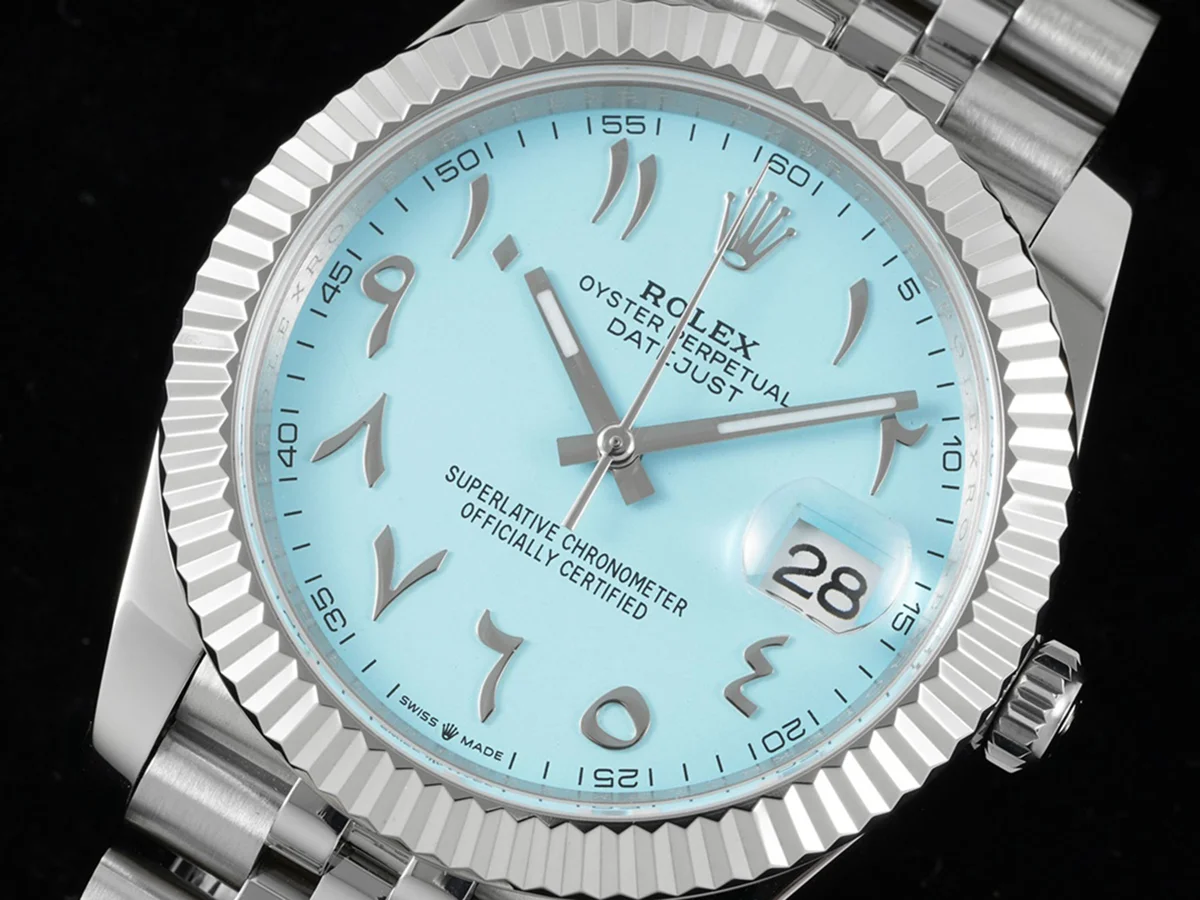 Datejust 41 126300 Blue Tiffany Dial with Arabic Numerals in Steel