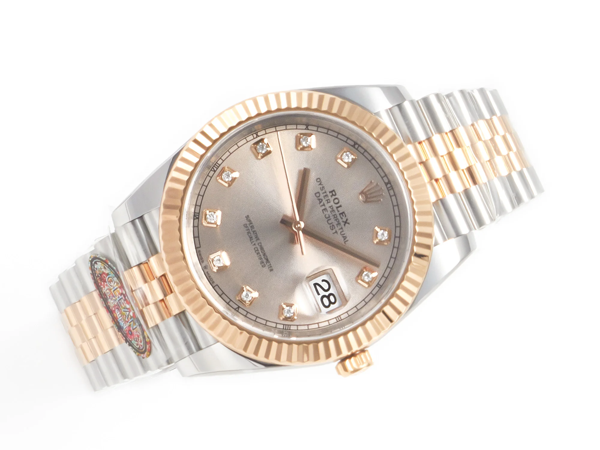 DateJust 41 126331 904L SS/RG Clean 1:1 Best Edition Steel Silver Diamond Stick Dial on Jubilee Bracelet VR3235