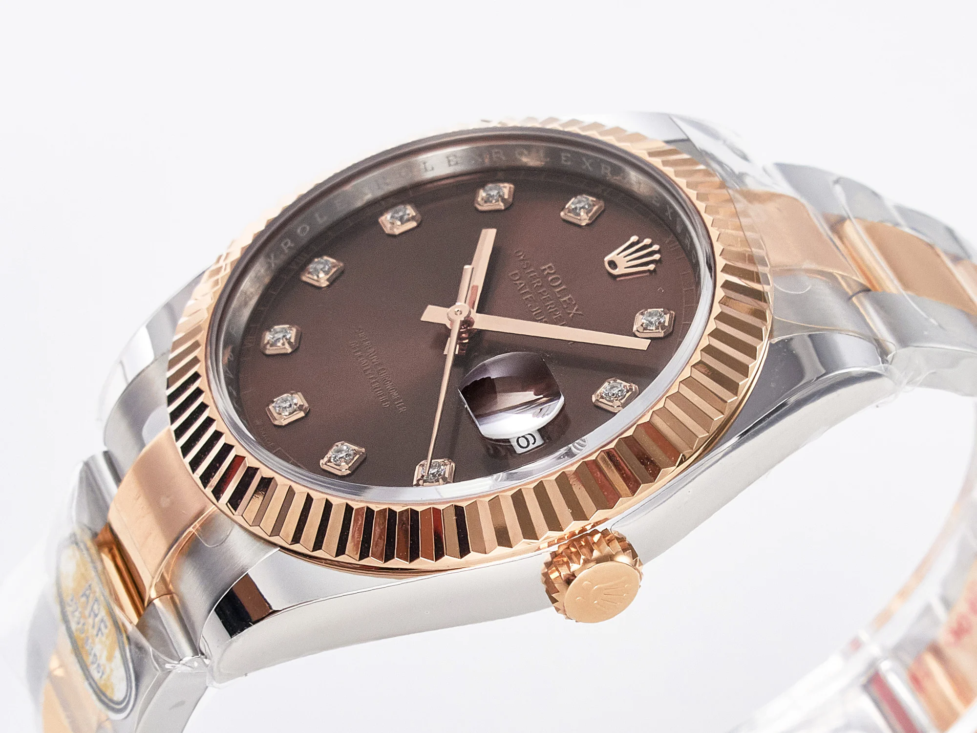 DateJust 41 126331 ARF 1:1 Best Edition 904L Steel Brown Diamonds Dial on SS/RG Oyster Bracelet SH3235(Gain Weight)