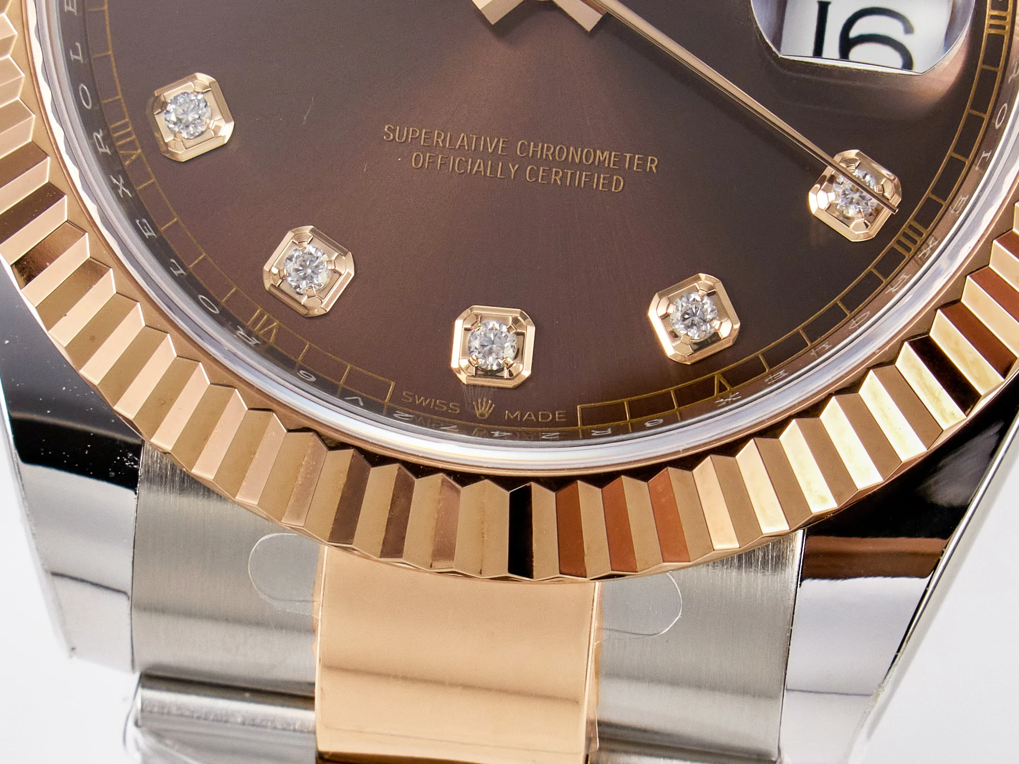 DateJust 41 126331 ARF 1:1 Best Edition 904L Steel Brown Diamonds Dial on SS/RG Oyster Bracelet SH3235(Gain Weight)