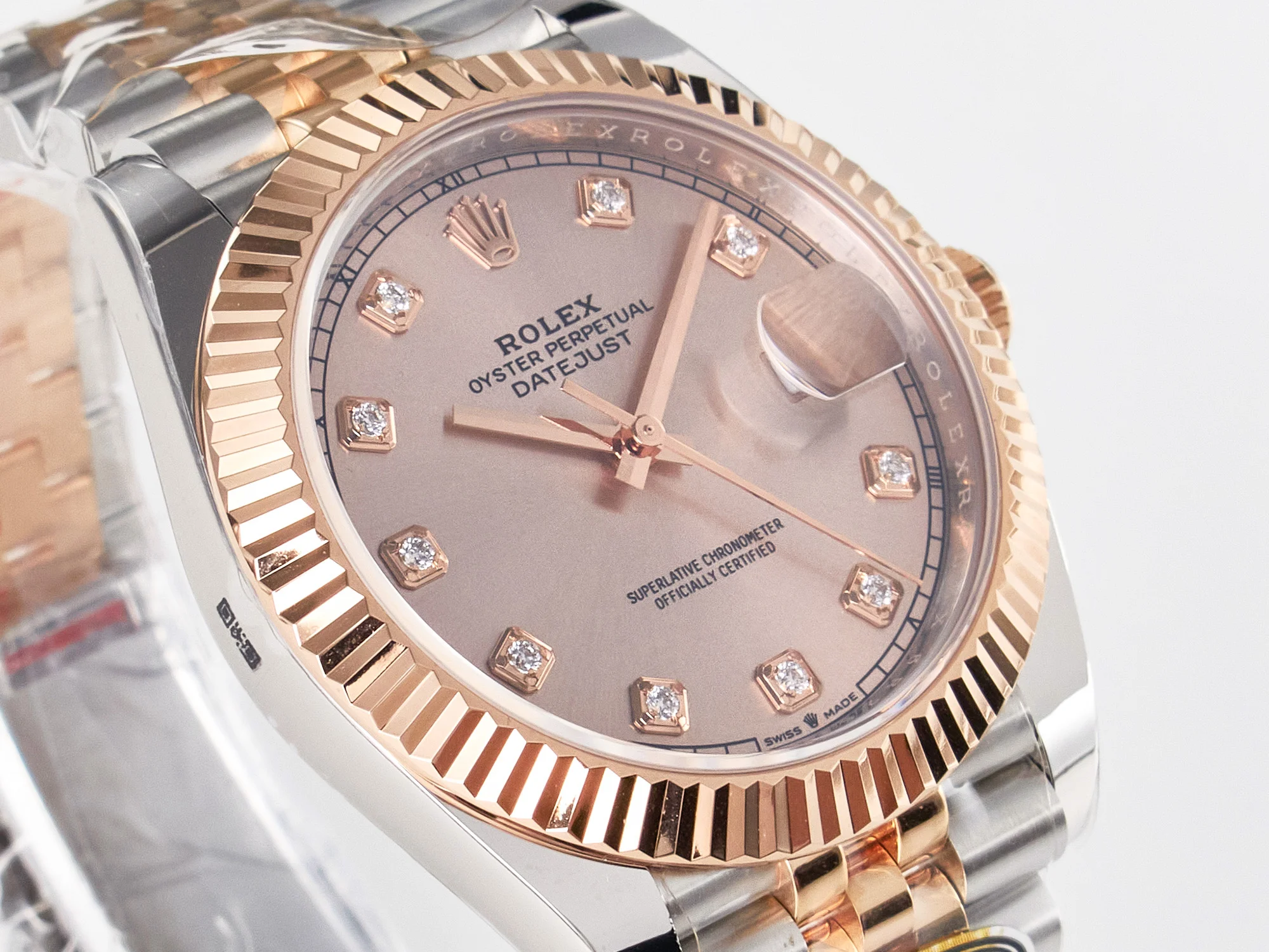 DateJust 41 126331 ARF 1:1 Best Edition 904L Steel RG Diamonds Dial on SS/RG Jubilee Bracelet SH3235(Gain Weight)
