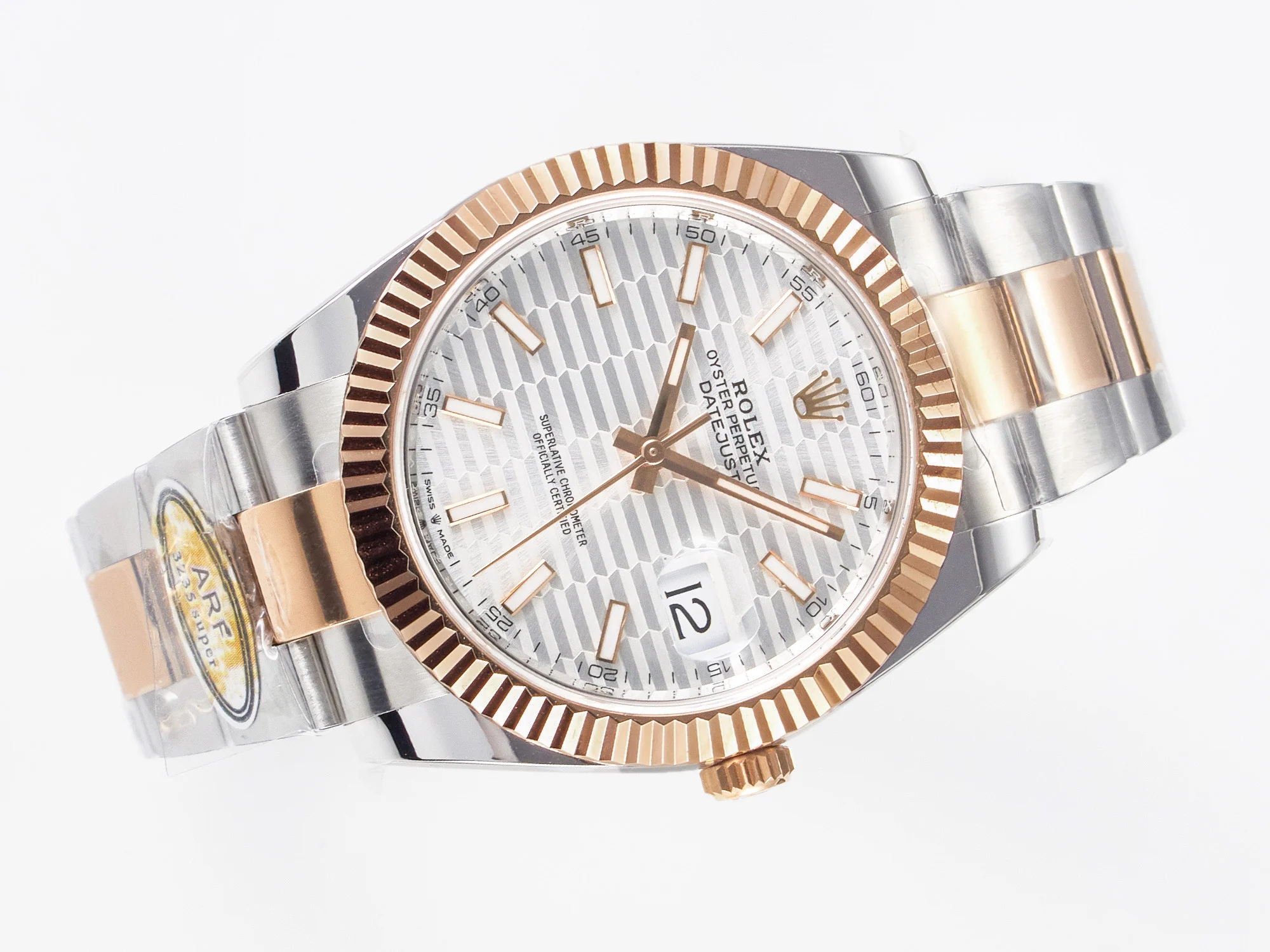 DateJust 41 126331 ARF 1:1 Best Edition 904L Steel Silver Textured Dial on SS/RG Oyster Bracelet SH3235(Gain Weight)