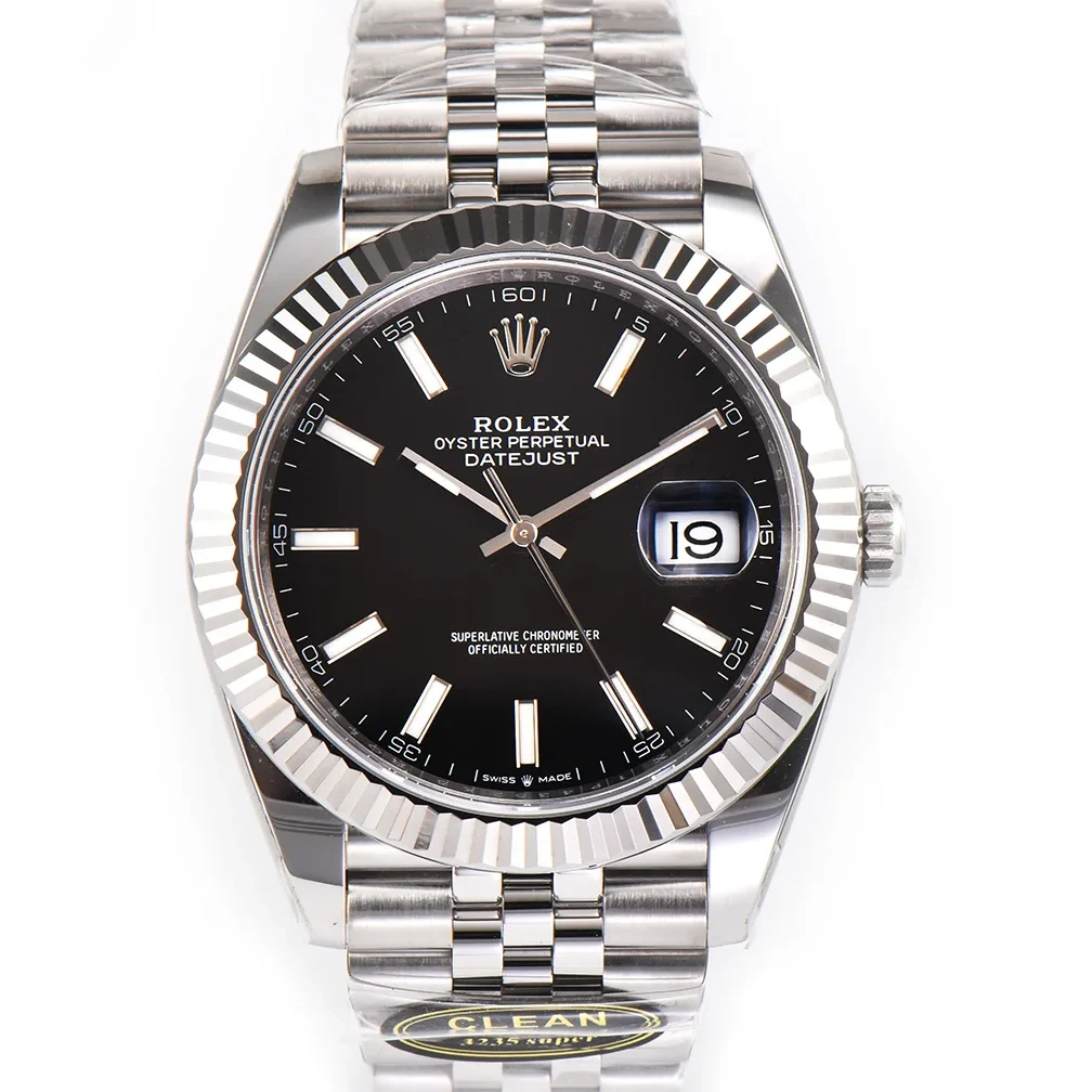 Datejust 41 126334 Bright Black Dial Stick Markers on Jubilee Bracelet
