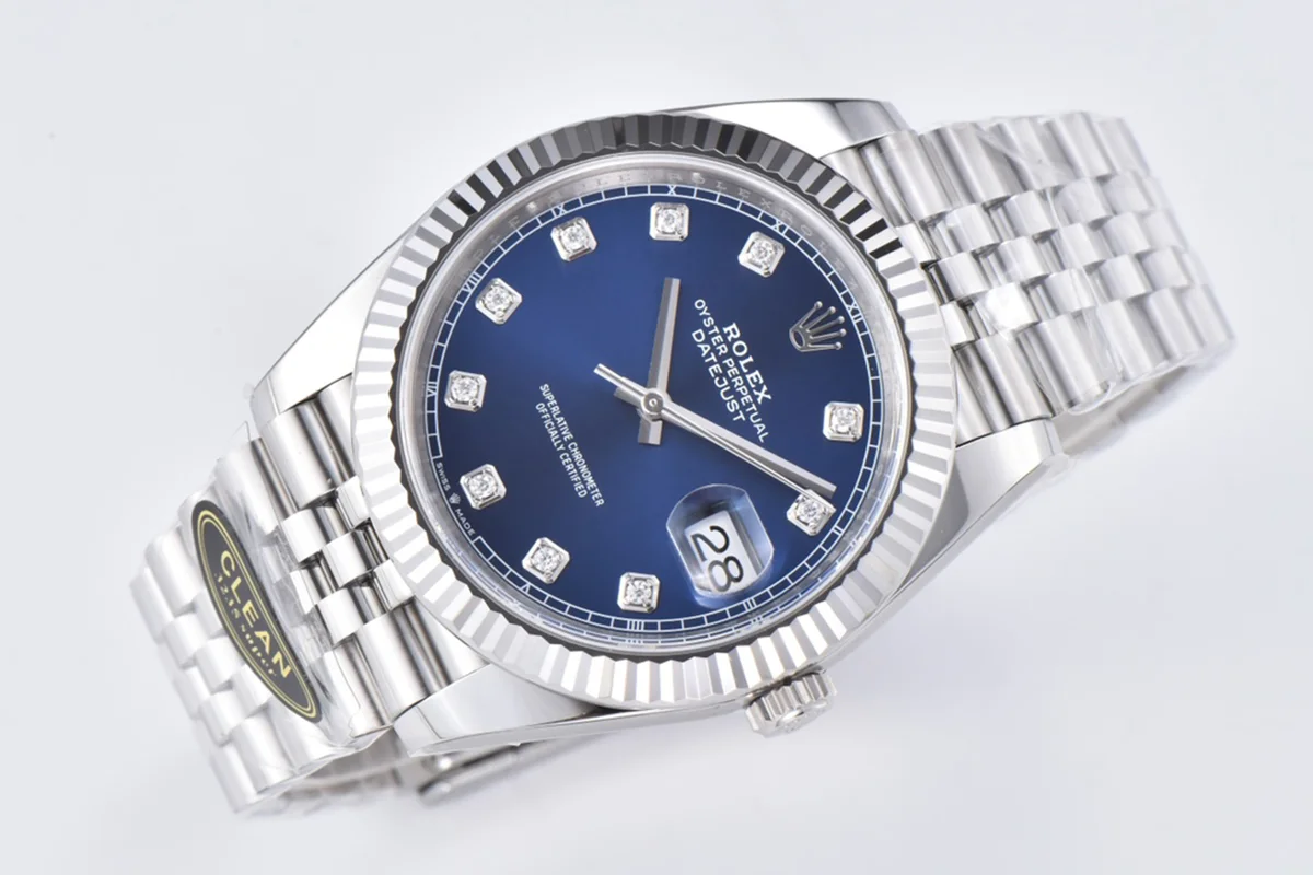 Datejust 41 126334 Bright Blue Dial Diamond Markers on Jubilee Bracelet