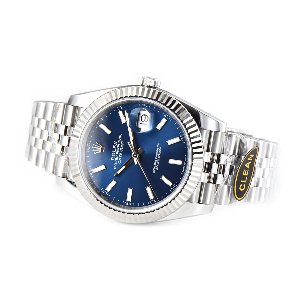 Datejust 41 126334 Bright Blue Dial Stick Markers on Jubilee Bracelet
