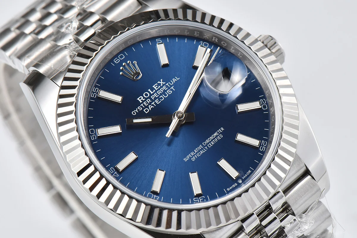 Datejust 41 126334 Bright Blue Dial Stick Markers on Jubilee Bracelet