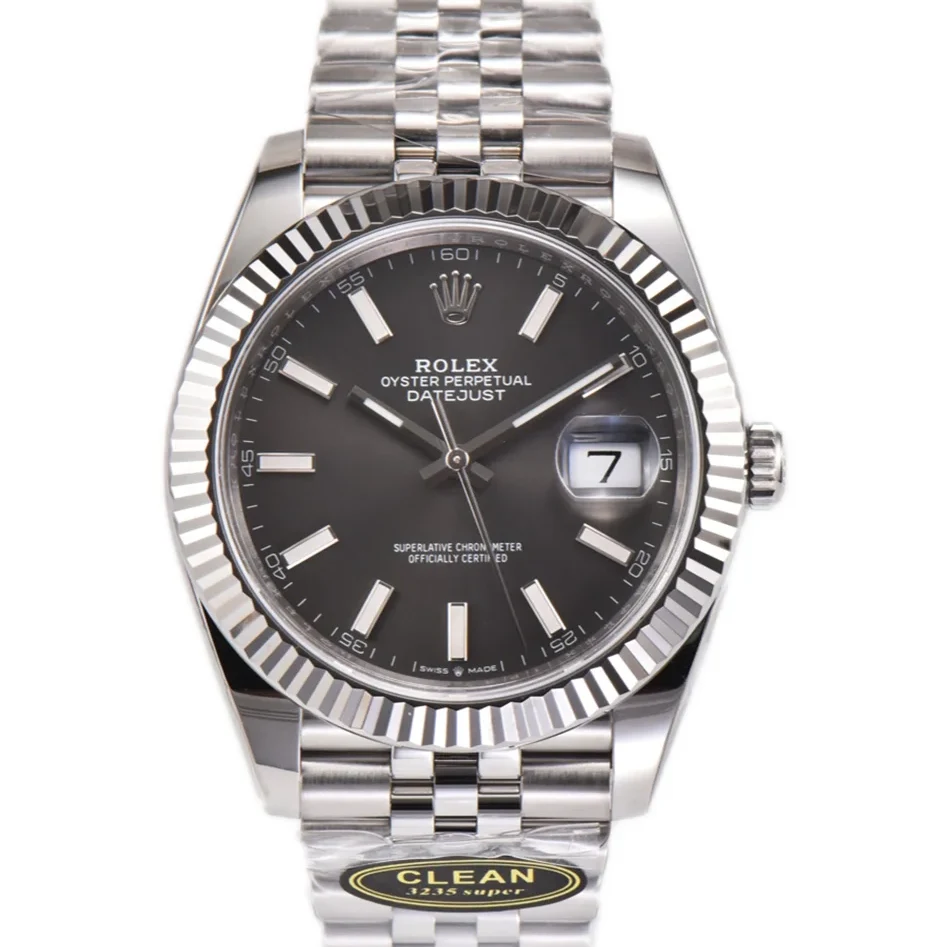 Datejust 41 126334 Grey Dial Stick Markers on Jubilee Bracelet