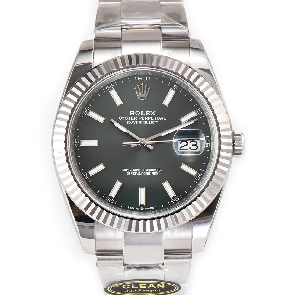 Datejust 41 126334 Mint Green Dial Stick Markers on Oyster Bracelet