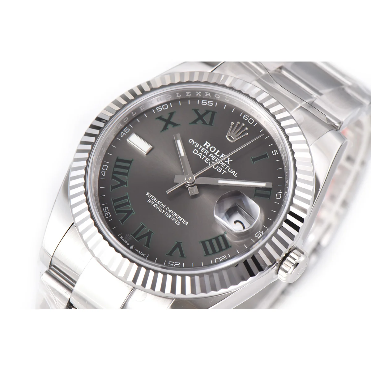 Datejust 41 126334 Slate Dial Stick Markers on Oyster Bracelet