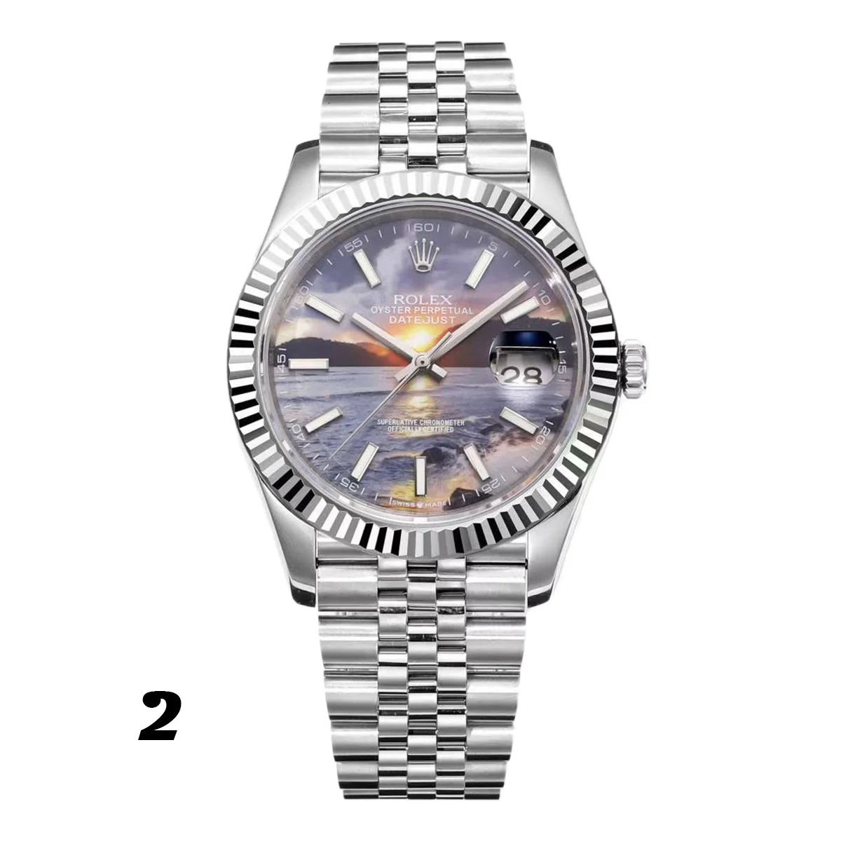 Datejust 41 Custom Dial with Stick Marker in Steel