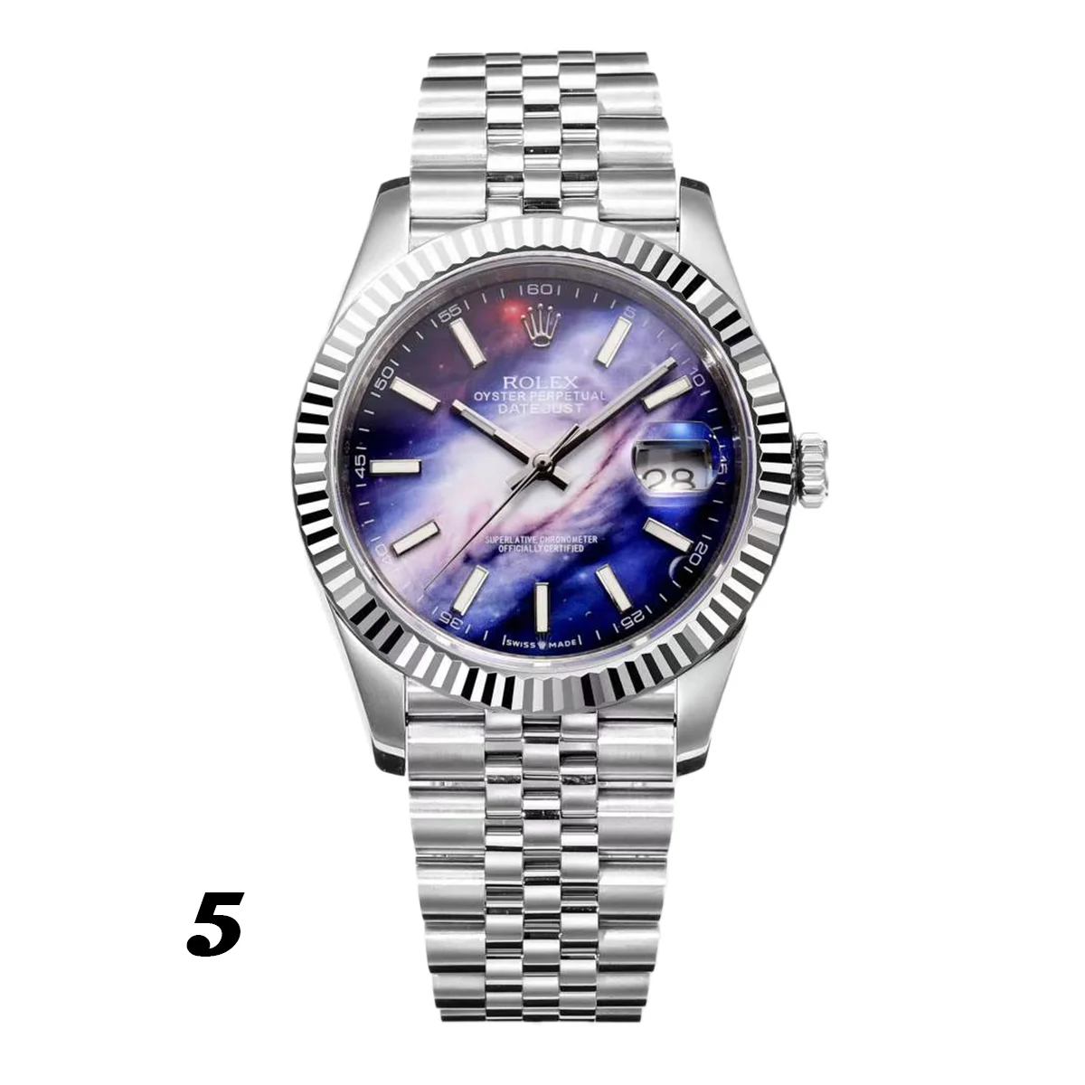 Datejust 41 Custom Dial with Stick Marker in Steel
