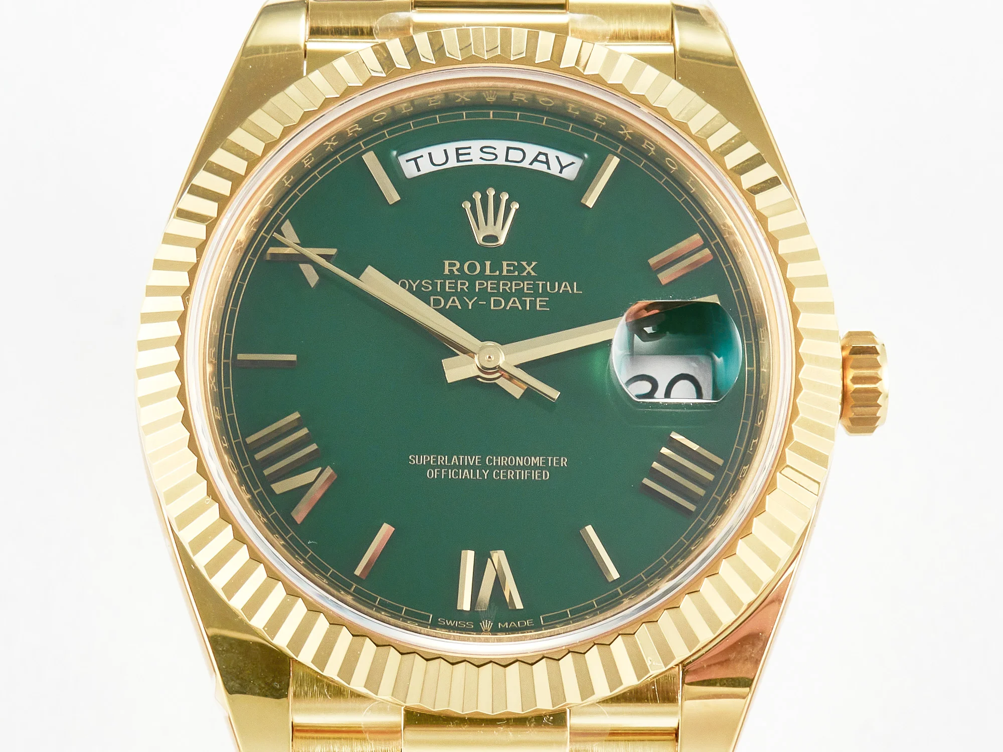 Day Date 40 YG 228238 ARF 1:1 Best Edition Green Roman Dial on President Bracelet VR3255