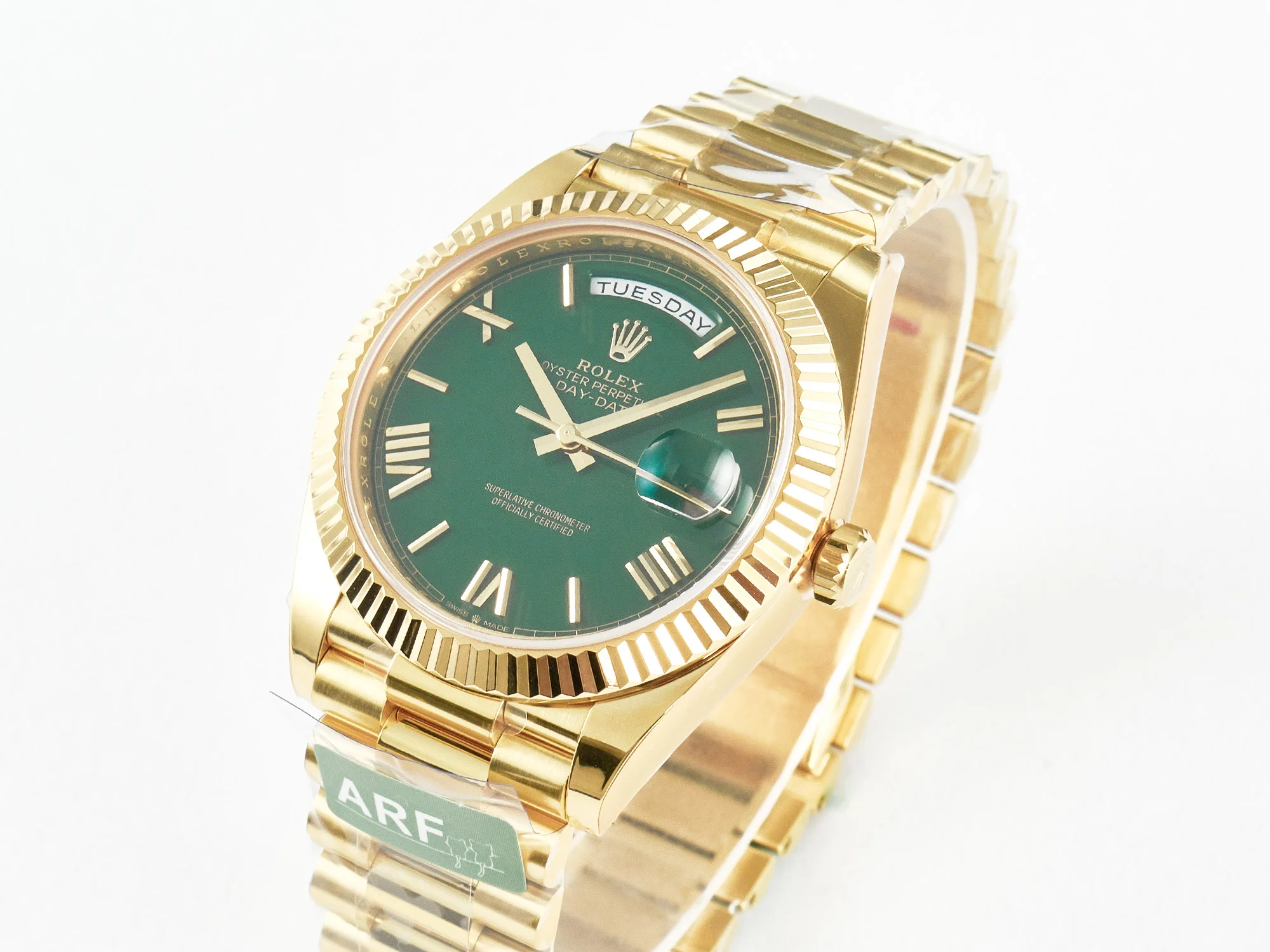 Day Date 40 YG 228238 ARF 1:1 Best Edition Green Roman Dial on President Bracelet VR3255