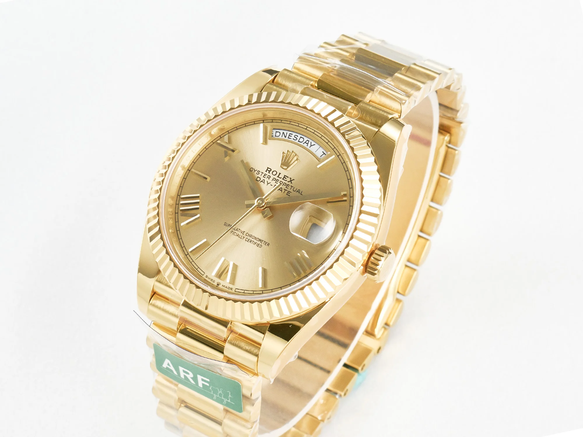 Day Date 40 YG 228238 ARF 1:1 Best Edition YG Roman Dial on President Bracelet VR3255