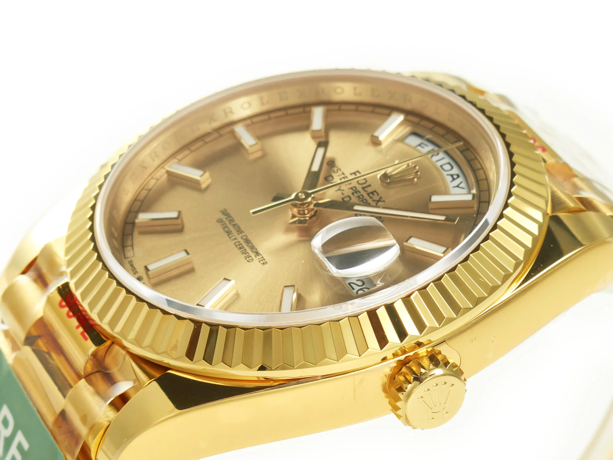 DayDate 40 228238 ARF 904L Steel Gold Stick Dial on President Bracelet VR3255