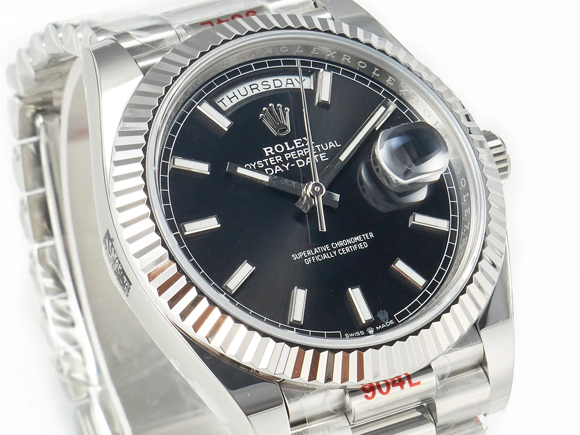 DayDate 40 228239 ARF 904L Steel Black Dial on President Bracelet VR3255