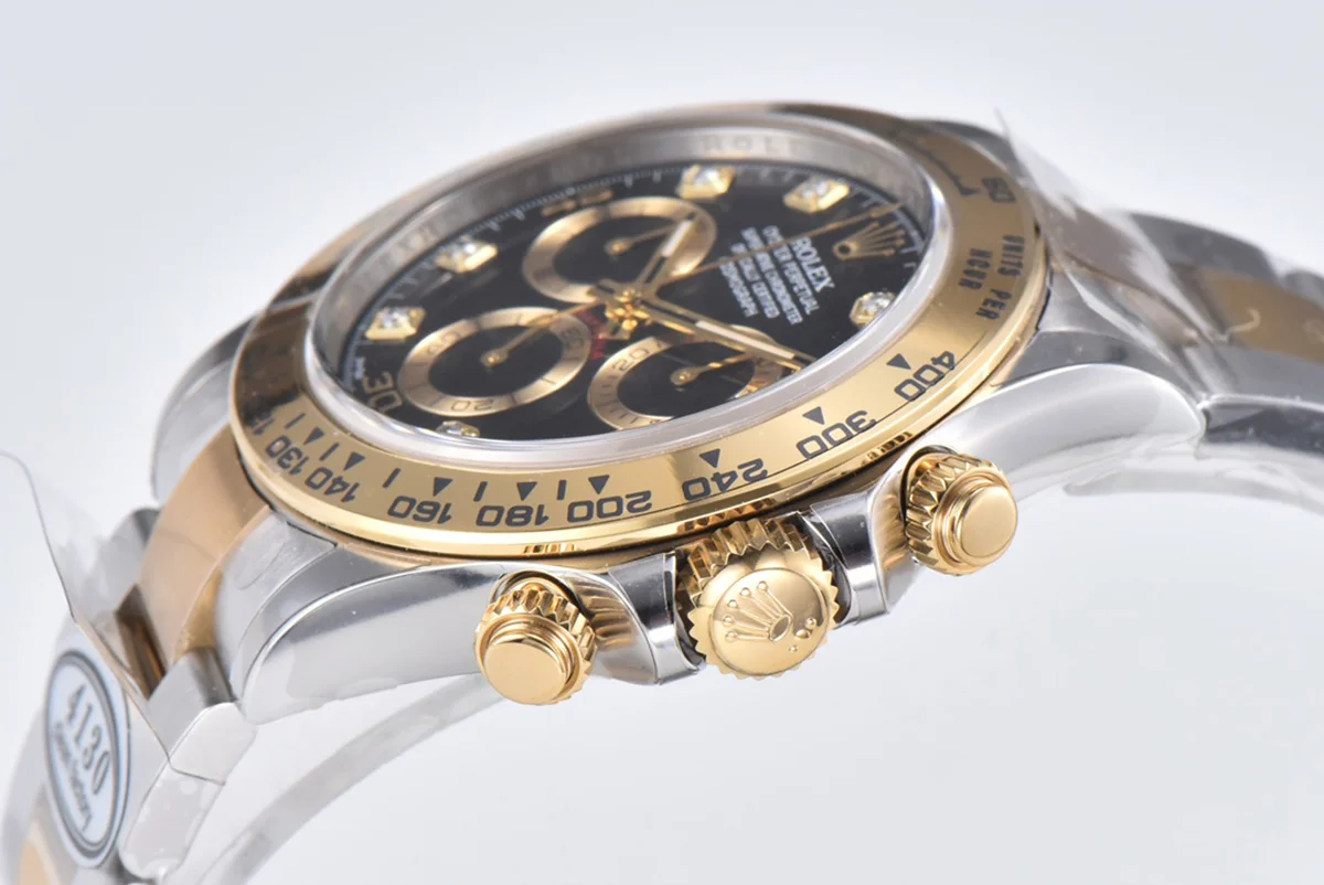 Daytona 116503LN Black Dial with Diamond Maker in Steel/Yellow Gold